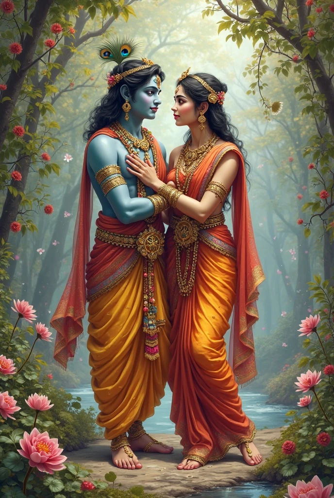 Sree Krishna & Radha Kerala background