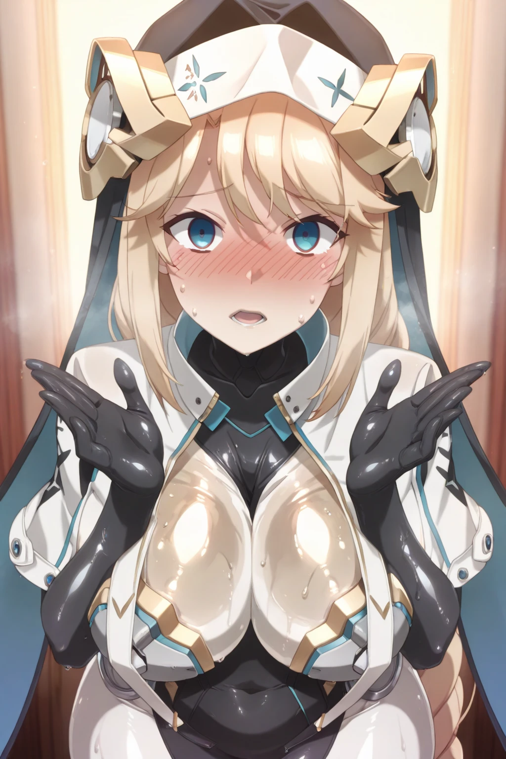 score_9_up, score_8_up, score_7_up, 1girl, solo, mature female, ((Angewomon)), (((long blonde hair, metal helmet))), angel wings, pink lips, parted lips, fit slim body,((perfect medium breast)), (((tight white suit with gold bra))), ((bedroom)), perfect model body, looking at viewer, ((((kneeling with open mouth and hanging out tongue)))))(((((penis cumming in her mouth)))))(((((bukkake))))),(((POV)))