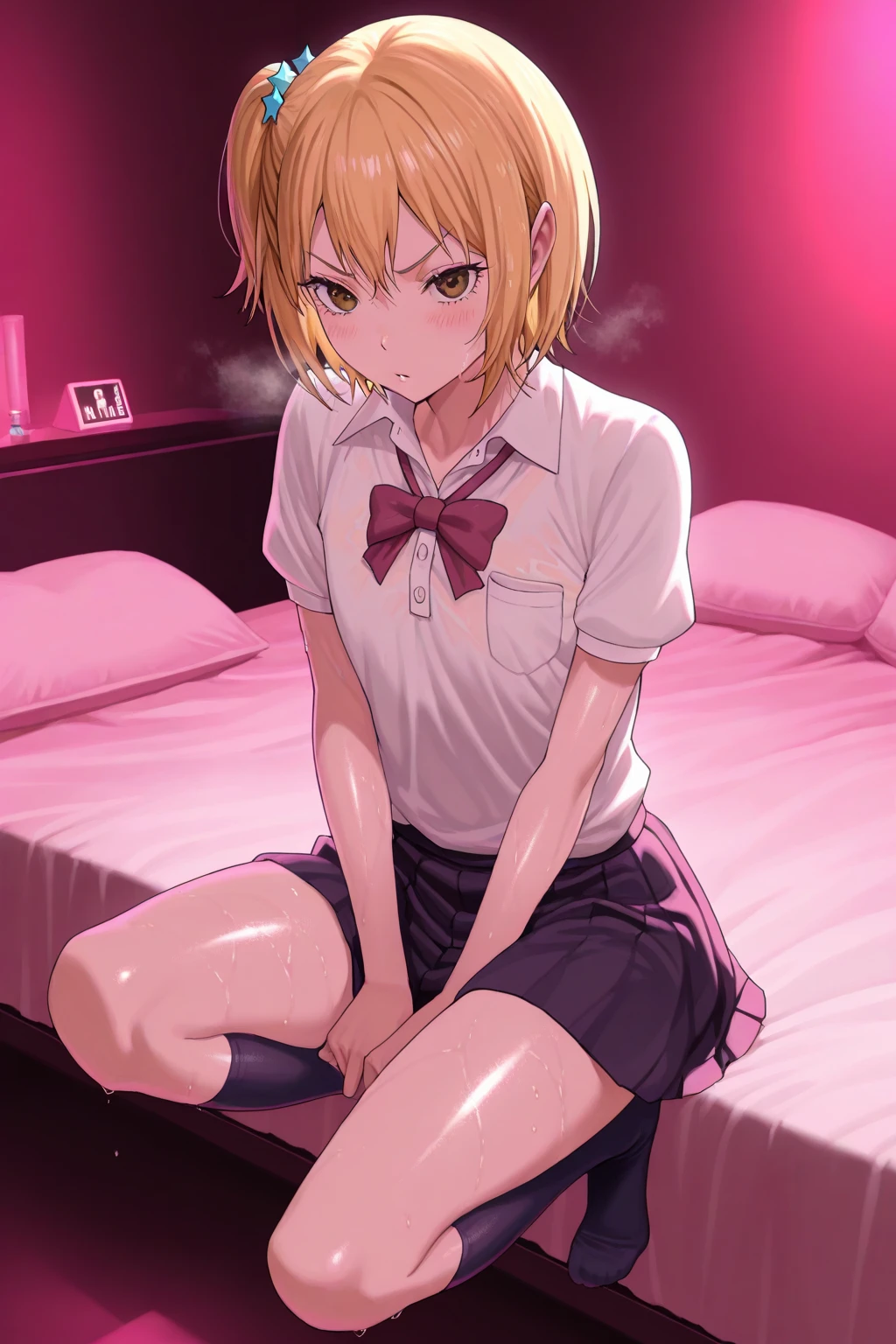 masterpiece, highest quality, High resolution, One girl, Fucked from behind, Perfect penis, Perfect Face, Perfect lighting, Complex, Raise the hand, View Viewer, igawa sakura、、White shirt、Blue tie、Wristband、No correction
