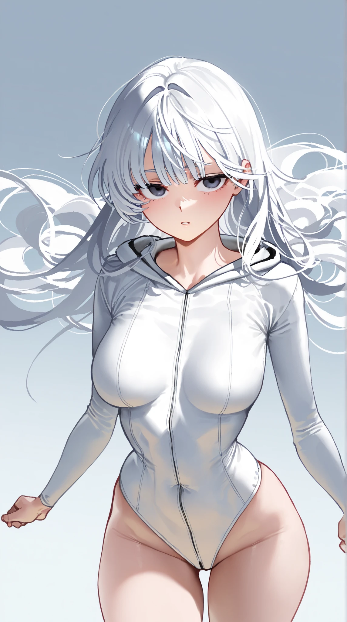 Anime character with fox tail, A beautiful fox lady, A beautiful kitsune woman, portrait, Cow print, White hoodie, Cow print hoodie