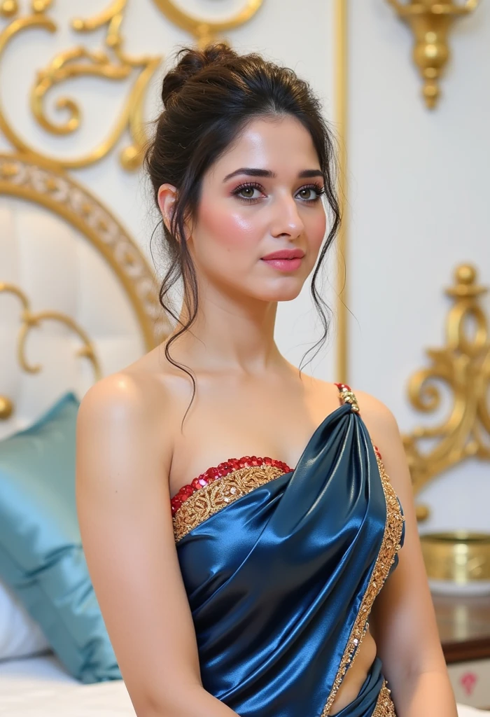 a close up of a woman in a gold dress with a watch, greek ameera al taweel, arab ameera al taweel, 18 years old, 1 6 years old, pale-skinned persian girl, tanned ameera al taweel, beautiful iranian woman, khyzyl saleem, ameera al taweel