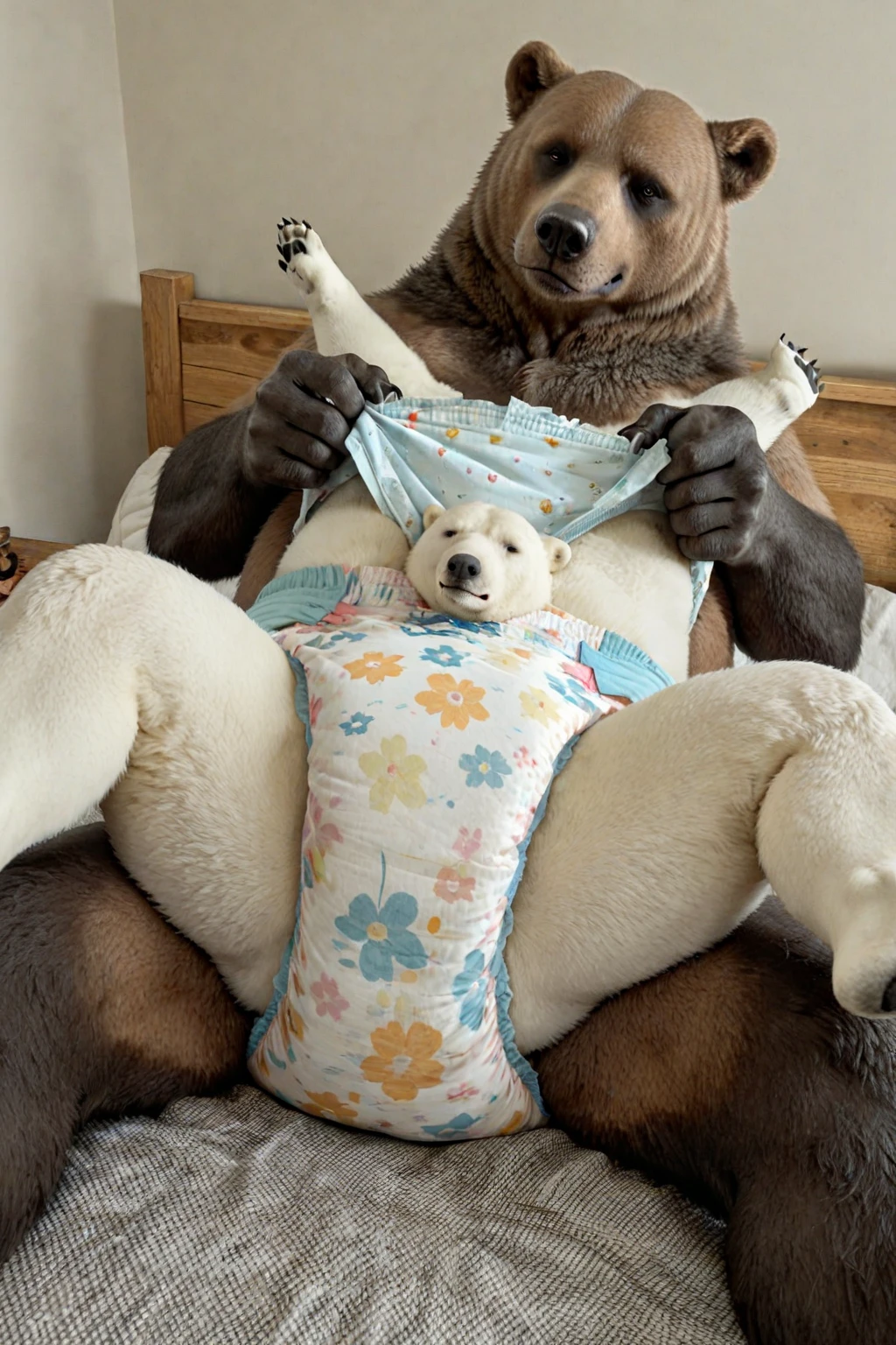(((duo))),  ((((((human on feral bear, on bed, large insertion, pov, Cowgirl position, excessive cum)))))), (((((bedroom, hyper penis, screaming, closed eyes, excessive cum, bear looking down, huge belly inflation, hands on belly, holding belly, cum from mouth, excessive cum splatter in mouth, cum in stomach))))), masterpiece, high details, high quality, best quality, highres, HD