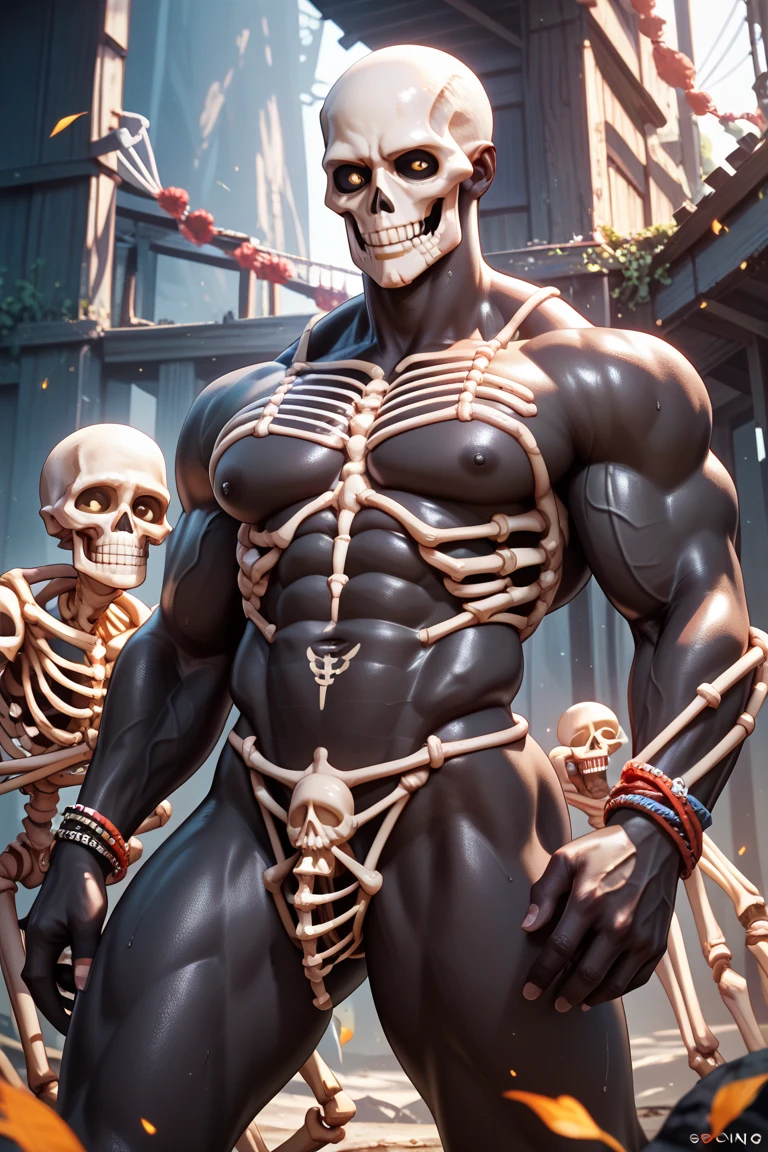 (Rendered in unreal engine for highest quality output), (Muscular skeleton with each muscle fiber meticulously rendered in ultra detailed briefs), (Male figure depicted with intricate ??????? and realistic musculature), (Detailed eyes and face showcasing subtle expressions), (Solo presentation to fully appreciate the masterpiece level craftsmanship), (Close-up perspective with sharp focus and minimal depth of field), (Lens flare and niji effects adding dramatic flair), (By skilled artist X, by renowned animator Y), (Realistic shading and lighting enhancing the visual appeal), (Depicted in a serene environment to showcase the figure's strength and beauty), (