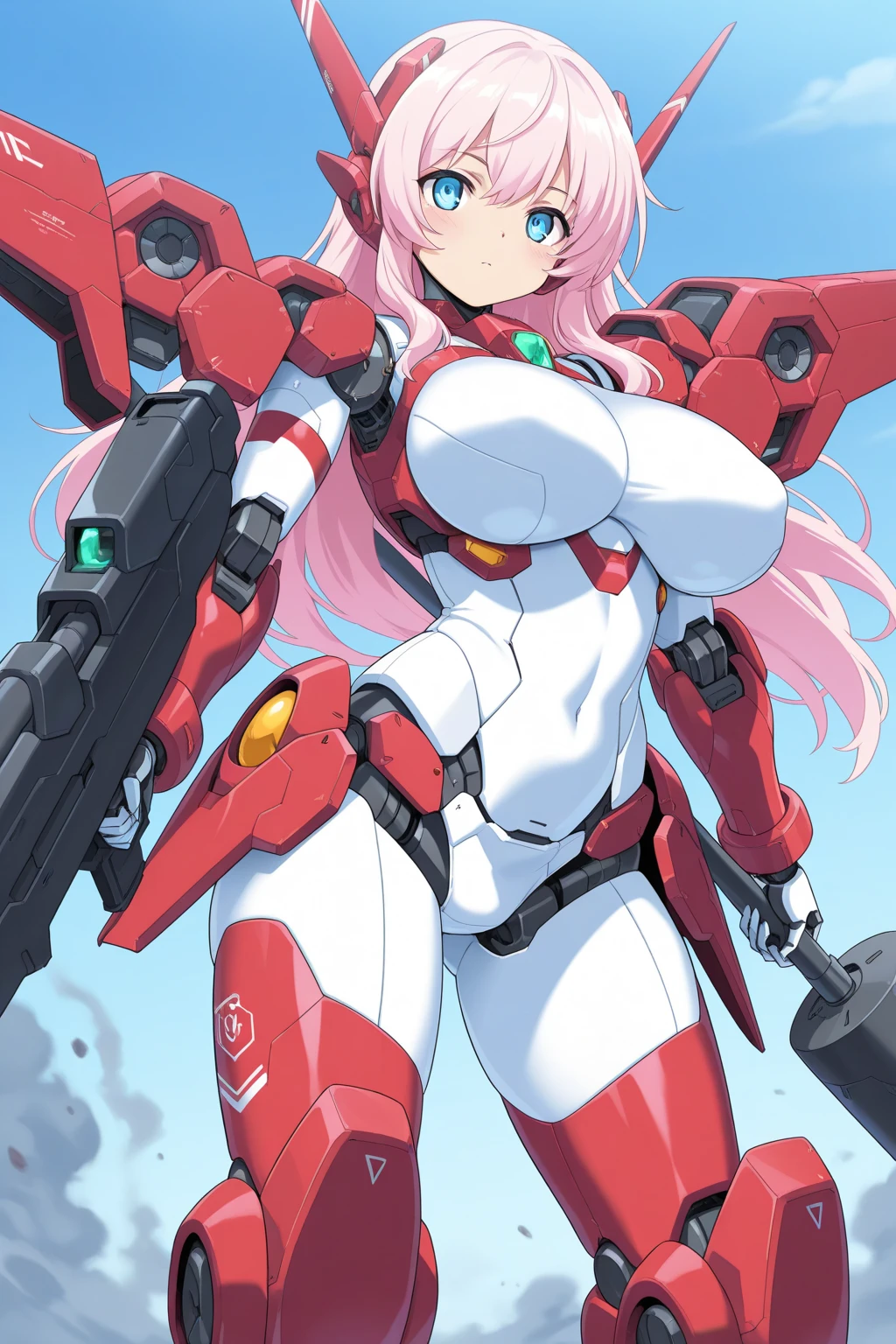 masterpiece, best quality, IncrsLowTier, electricity, glowing eyes zerotwo horns, hairband, necktie, red dress, pantyhose horns, hairband, red bodysuit, armlet, mecha horns, hairband, white bodysuit, white gloves, cap, red dress, white gloves, jacket on shoulders, pantyhose, cyber_armor body_suit,huge_breast, tall female, fulll body, sun light, smile,, sun aura,, boots, standing, smile, lips, red lips,,,{best quality}, {amazing quality} {best quality},{amazing quality},, {absurdres},{{highres}}, {very aesthetic}, {detailed}, curvy, tall, huge breast, character focus, white background,full-length portrait,, huge hips, huge muscles, huge thighs, curvaceous, venus figure,full body, full portrait