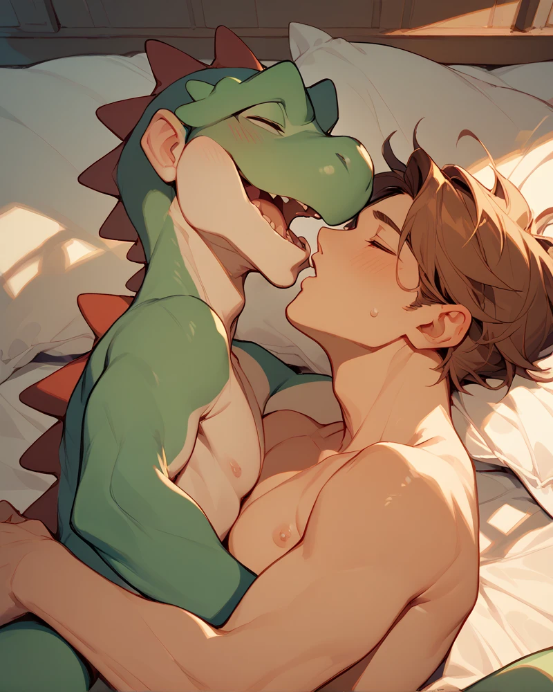 （Hero being raped by a ferocious red lizard、Constraints）Furry、bestiality、Young Shota、Nipples、Blue Hero Suit、Tight hairstyle、Brown Hair、Intense ejaculation、Ahegao、Erect penis、(Constraints、(Violent Rape、Intense 、A lot of semen、handjob,grabbing another’s breast))heart、YAOI、