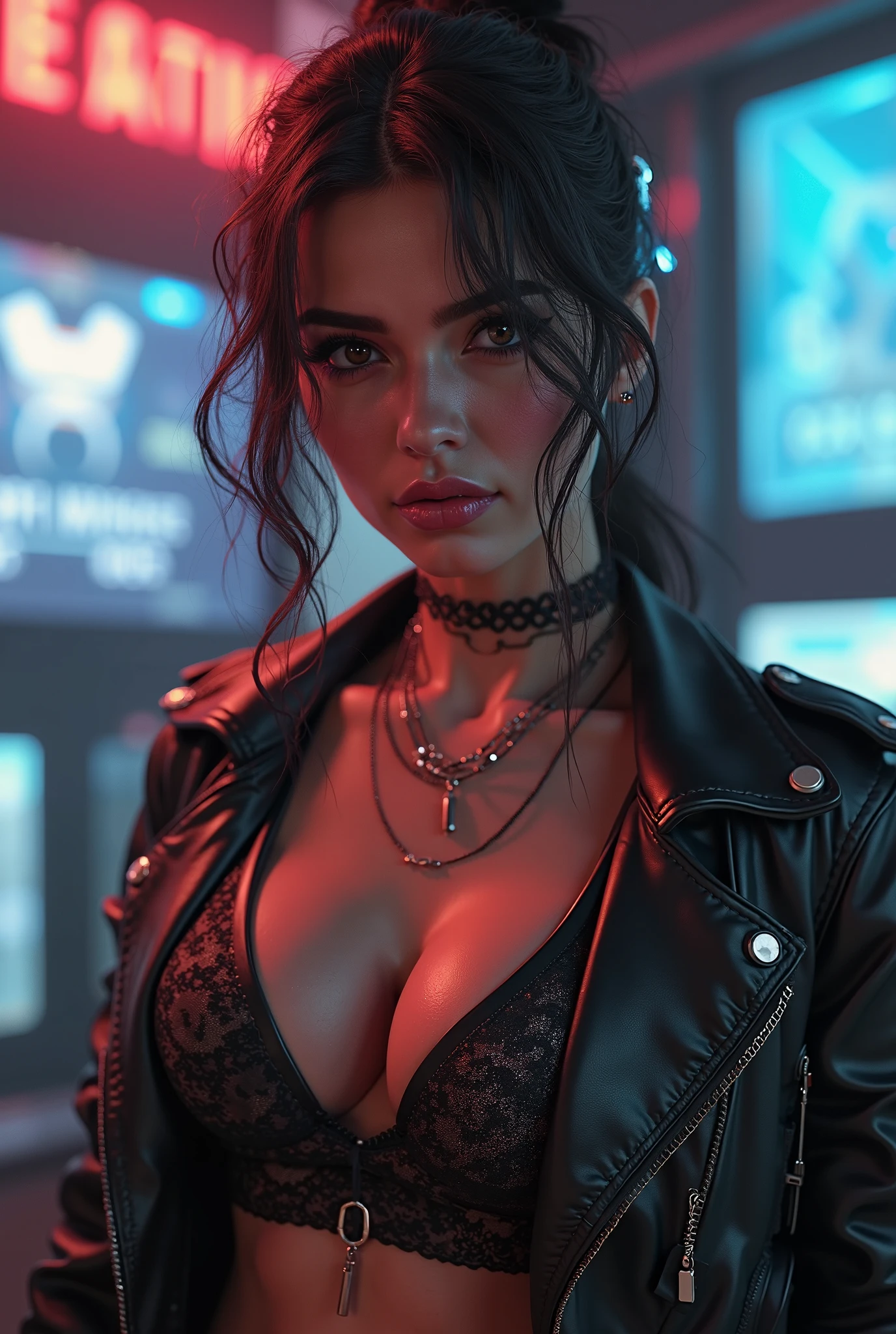 Cinematic scene, hero view, 1girl, action pose, detailed background, masterpiece, best quality, high quality, highres, absurdres, cyberpunk   , <lora:cyberpunk_xl_v1:1>, cinematic film , shallow depth of field, highly detailed, high budget, bokeh, cinemascope, film grain, grainy, 8k, more realistic photo of ~*~  , ,8k resolution, concept art, by Greg Rutkowski, Artgerm, by WLOP, by Alphonse Mucha, dynamic lighting, hyperdetailed, intricately detailed, Splash art, trending on Artstation, triadic colors, Unreal Engine 5, volumetric lighting, sinister by Greg Rutkowski, horror by Gustave Doré, pastel colors~*~, (masterpiece, best quality:1.5), high resolution face, Anti-Aliasing, FXAA, De-Noise, Post-Production, SFX, insanely detailed & intricate, hypermaximalist, elegant, ornate, hyper realistic, super detailed, noir coloration, serene, 16k resolution, full body