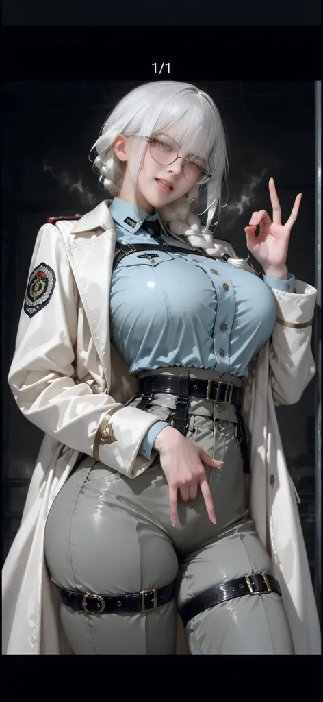 (8k, RAW photos, top quality, masterpiece: 1.2), (realistic, photorealistic: 1.37), (High Quality), (Ultra realistic), (High Details), (Face detail), (Shadow Detail), (big breast : 1.5), 1 girl, solo, blue eyes, white hair, short hair, Pony hair covers one eye, pink Lips, Blush, (Extreamly Face Detailed), (Ultra Face Detailed), black bra, black panties, blue suit, (Hand detailed), Fingers Detailed, flat expression