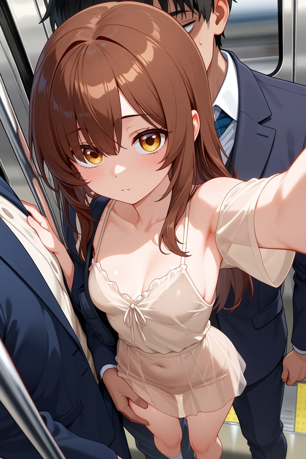 One Woman、Multiple men、crowd、Lots of photographers around、Porn Shooting、Video camera set up、The man is a masseur、beautiful girl、uniform、Black bra、Black panties、lotion、女はベッドにFace down、Face down、Massaged、Naughty Massage、oil massage、The man is a masseurです、Age 18、Bob Cut Hair, Highest quality, Thighs、Butt、、 Brown Hair,My crotch is steamy 、Sweaty body、Having your groin touched、sexual excitement、Obscene sound effects、Cramp、Acme、orgasm、Love Juice、Her breasts sway back and forth、Inserting the penis into the vagina、Fuck scene