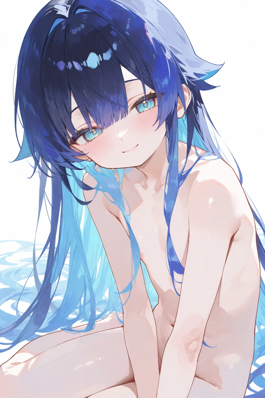 (muste piece), (best quality), very detailed eyes, expressive eyes, perfect face, very detailed face, highly detailed face, beautiful girl, 8K, beautiful girl, white background, delicate and beautiful face and eyes, dark intense shadow, 1 girl, vtuber style, cool girl, hololive, Nakiri Ayame, oni horns, red bikini, soaked, Bikini tops, bikini bottoms, String Only Micro Bikini, wet body, small chest, cropped shoulders, clavicle, one eye close winking, smile, body visible through clothes, chest visible through clothes, ass visible through thighs, (full body), sitting, open legs wide,