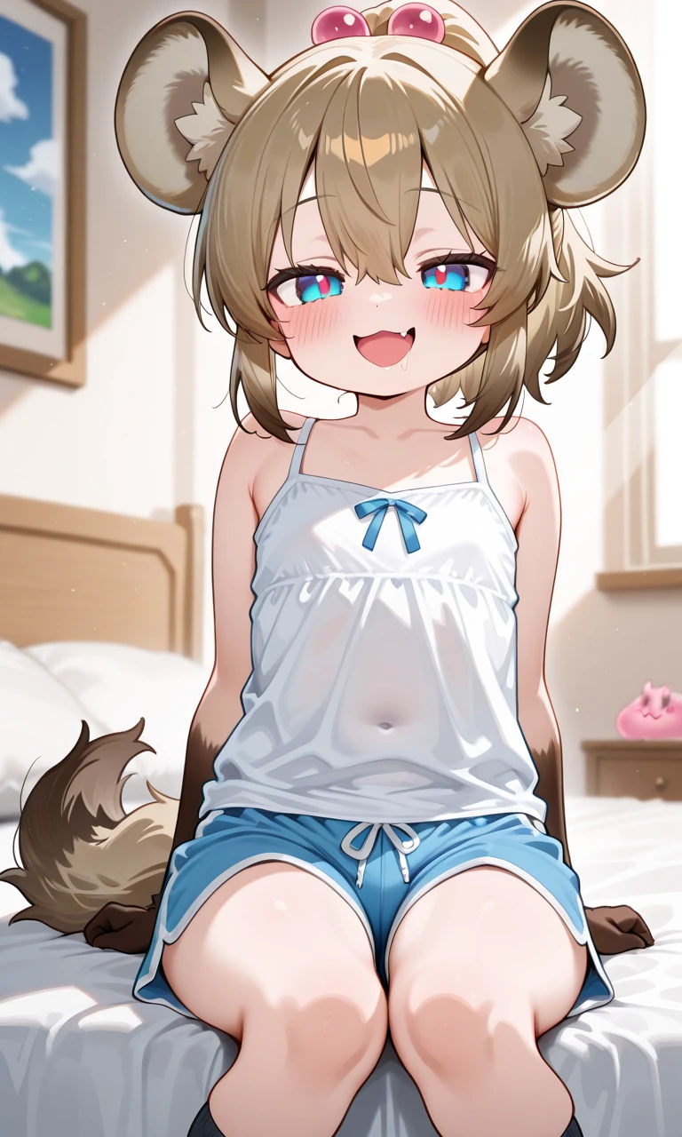 Bunny girl, Oversized tshirt, panties, smiling