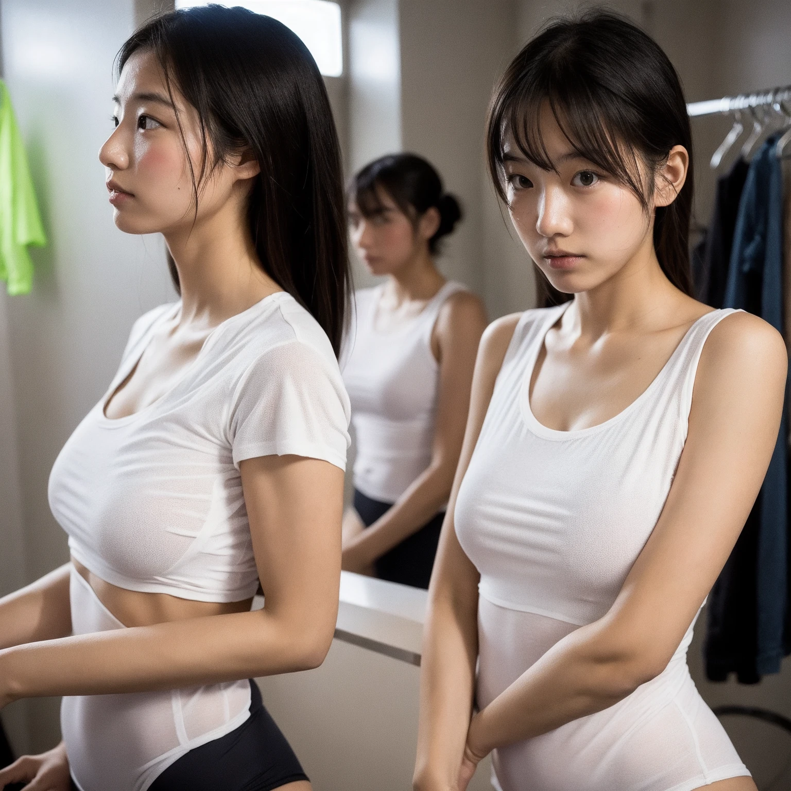 (8K、Raw photography、top-quality、masuter piece:1.2)、ultra-detailliert、ultra res、(realisitic、rialistic photo:1.37)、portlate、high-definition RAW color photography、Professional Photography、highly detailed and beautiful、ighly detailed、8K Picture Wallpaper、amazing detailed、huge filesize、Official art、Highly detailed CG Unity 8K wallpapers、highly detailed beautiful girl、extra detailed face、extremely detailed eye、highlydetailed skin、extremely detailed fingers、highly detailed nose、very detailed detailed mouth、Perfect Anatomy、细致背景、Detailed clothing、女の子1人、(20:1.2)、in her 20s、Cute little girl s、Realistic body、小柄、de pele branca、glistning skin、Slim body、A dark-haired、((short-hair))、(((poneyTail)))、(bluntbangs: 1.2)、kawaii、kawaii faces、Lifelike face、Delicate eyes、Sauce order、((White short-sleeved shirt))、((no-bra))、((Ultra Black Mini Skirt))、((Plain feet))、((FULL BODYSHOT))、耳Nipple Ring、Looking at the camera、cowboy shot、standing athletic pose、Contrapo、动态照明、((Firm D-cup milk))、((The train crowded several men))、(((A man puts his hand on her chest from behind)))、(((Talking in her ear)))、((Another man puts her on his lap))、((A man puts his hand inside his shirt))、Big ass breasts until waiting to be put on、(mini skirt swinging sexy round: 1.3)、(White swooping open shirt:1.3)、Old man leaning on his back and picking her up、Poses variadas。