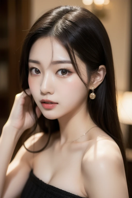 8k, Ultra-high resolution, highest quality, masterpiece, Surreal, photograph, 1 girl, (16 years old:1.3), cute女の子, cute顔, Beautiful eyes in every detail, 細かくdetailedに,masterpiece,, One Girl:1.2, Japan Female Announcer, Close-up of a woman posing in a bikini and skirt, Very fine clothes, 1 girl, (16 years old: 1.2), cute女の子, Realistic body, Facial pores, Fine freckles on the face, Rough skin, Slender body, Handsome body, Black Hair, short hair, (bangs: 1.2), smile, cute, Young people, cute face, Realistic Face, Delicate eyes, Droopy eyes, topless, brazier, Very short yellow skirt, Earrings, Viewer Perspective, Cowboy Shot, Look forward, Standing pose, Contrasting, Dynamic Lighting, Bold Pose,Looking at the audience、beauty,Long neck、Laugh a little、Please close your mouth and laugh、(((Ideal body type))),A cup small breasts :2,、Portraiture:2、Perfect Anatomy、鮮明なdetailed、detailed、Surreal、Light and shadow,Strong light,Fashion magazine cover,Thin lips