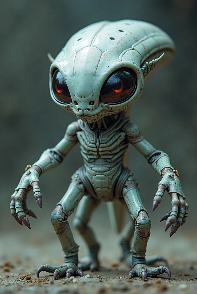 (medium full shot) of (otherworldly alien) with metallic silver rubbery skin, bioluminescent patterns, insectoid body, luminous olive green eyes, short stubby antennae, webbed limbs, frills, set in  a mysterious bioluminescent forest, with shifting shadows, hidden secrets, an eerie vibe, ,Masterpiece,best quality, photo, realistic, very aesthetic