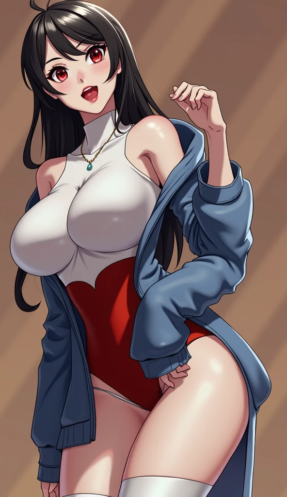 blush, smileglowing aura, natural light, masterpiece,  glossy skin, juicy lips , ,sexy, hot, , cleavage, evil,juicy lips, bimbo, hour glass, black hair,  wide eyes, green eyes, massive , dark lighting, long hair, pink bow, oversized jumper, platform shoes, bow in hair, golden round glasses, sandy black hair, bimbo, cute, fluffy white coat, shopping, shopping bags, white fluffy coat, evil smile, no hair on forehead, no fringe, from below, juicy lips, cowboy shot, Maron,