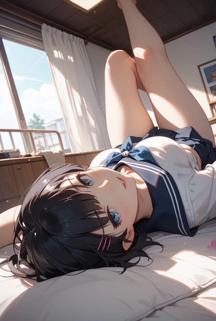 ((((fullnude))))、((((small tits)))) ((((Twin-tailed))))、((((pee))))、((((Thin pubic hair)))) ((((fullnude))))(((barechested)))、(((Shyness)))、(((fullnude))) 1 Adult Girl,NSFW,sixteen years old,(younger sister),(gals),(long)(((Complete nudity))), (small tits, delicate and long legs)A slender,((Black hair)),((Blue eyes)),((Very embarrassed)), (Thick lip), ((cum all over the body)),,(((masutepiece))), (bich),(crass room),(((Best Quality))), ((Ultra-detailed)), ((full of sweat)), ((extremely delicate and beautiful)),(dripping),((No Underwear)), ((Takushiage)), (Long hair), ((cum all over the body))((red blush))((embarrassed from))((Underhair))((エロ))(((barechested))) ((top-quality))、((masterpiece))、1girl in、Formal-up、beautiful detailed eyes and face、pretty skin、a very cute、22year old、Wet body、Anime Face、Beautie、Facing the front、big eye(Beautiful fece、Anime Face、Clear eyes、Fine details、beautidful eyes)Well-formed face(Beautiful nasal muscles、Perplexed、sharp mouth)full of sweat、sodden、Wet feeling、Background with(sunny sky、takeout)、8K picture quality、perfectly proportions、A slender、red blush、female focus on, hair adornments,length hair, Look at viewers,((((Pussy))))