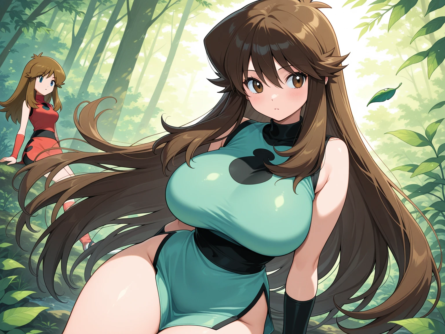 (top-quality, 8K, masterpiece:1.3)), may ((Pokémon)), A MILF, Mature, huge stunning goddess shot, the extremely hot and sexy, powerful and huge, jaw dropping beauty, goddess of Japan, medium breasts, Big ass, (thigh visible), Beautiful woman with perfect body shape:1.4, Slender Abs:1.1, Highly detailed facial and skin texture, A detailed eye, young woman, sexy pose, navel, happy face, blush, eyewear on the head, (looking at from the front), Look at the camera, masterpiece, best quality, pussy cameltoe, fallen in mud, her body covered with snails. lying on groung in mud with legs wide open spread, her skin smeared with wet mud. (Numerous snails of varying sizes and colors are crawling over her), their shells glistening and bodies leaving slimy trails. Her expression shows a mix of surprise and discomfort. The background depicts a muddy, forested area with dense foliage, adding to the scene's earthy, natural ambiance,