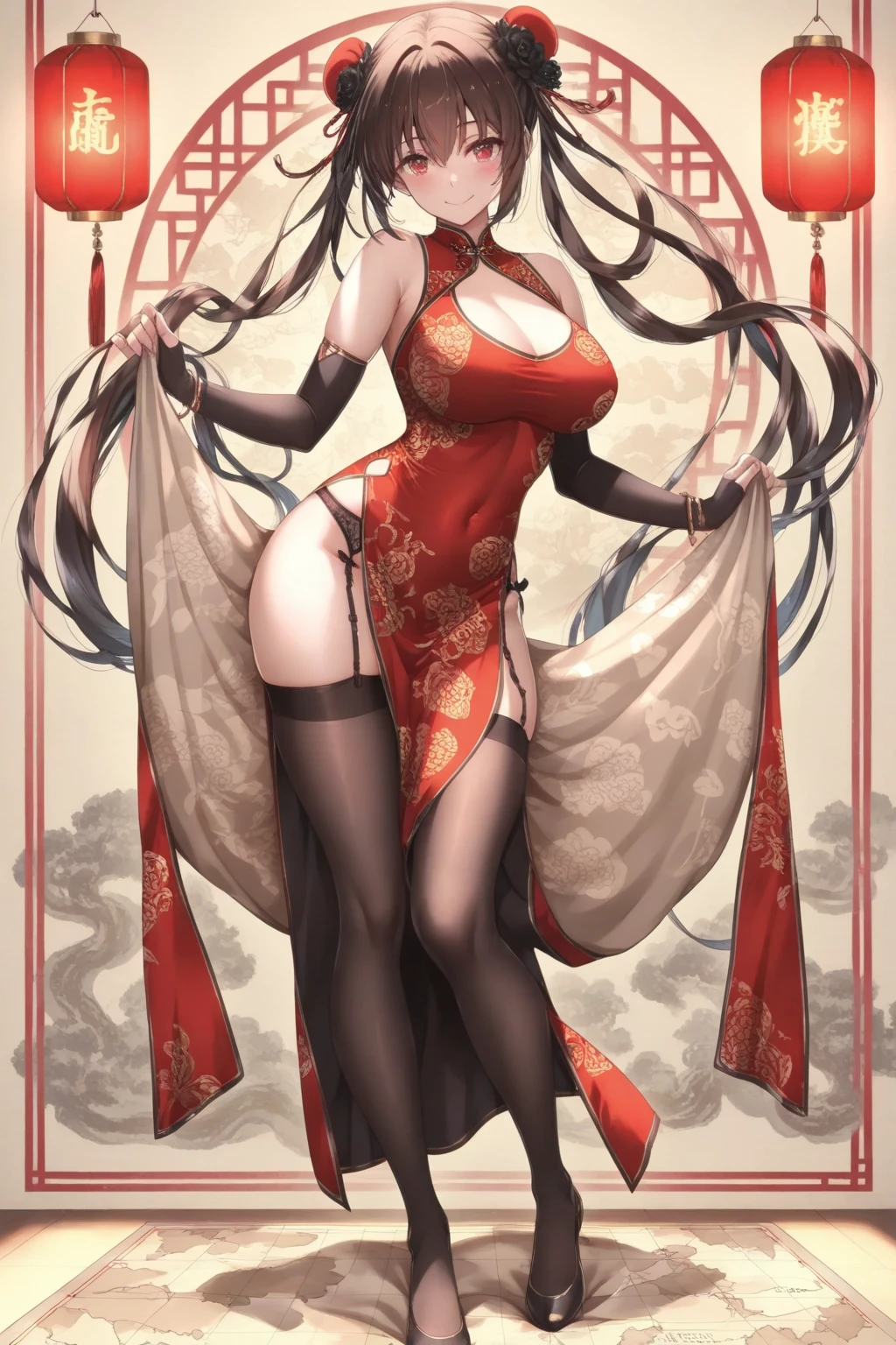 "(abstract art: 1.4), Masterpiece, best quality, Super high resolution, big beautiful breasts, stunning visuals, (1 girl: 1.2), crimson theme, dark red, blood red, halo, look at the viewer, Body, high heels, women, goddess, Dunhuang, Hanfu, red and yellow dress, (Masterpiece, the best quality, best quality, official art, beauty and aesthetics: 1.2), người women trưởng thành quyến rũ, very detailed, (fractal art: 1.1), (one color: 1.1), (flower: 1.3), Most detailed, (zentangle: 1.2), (dynamic posture), (Abstract background: 1.3), (Traditional Chinese Fabric: 1.2), (shiny skin), (colorful: 1.4), (earring: 1.4),small butt, Leggy, small butt, indifferent eyes, realism, dominatrix, feminism, high ponytail, cold and contemptuous, 180cm high"