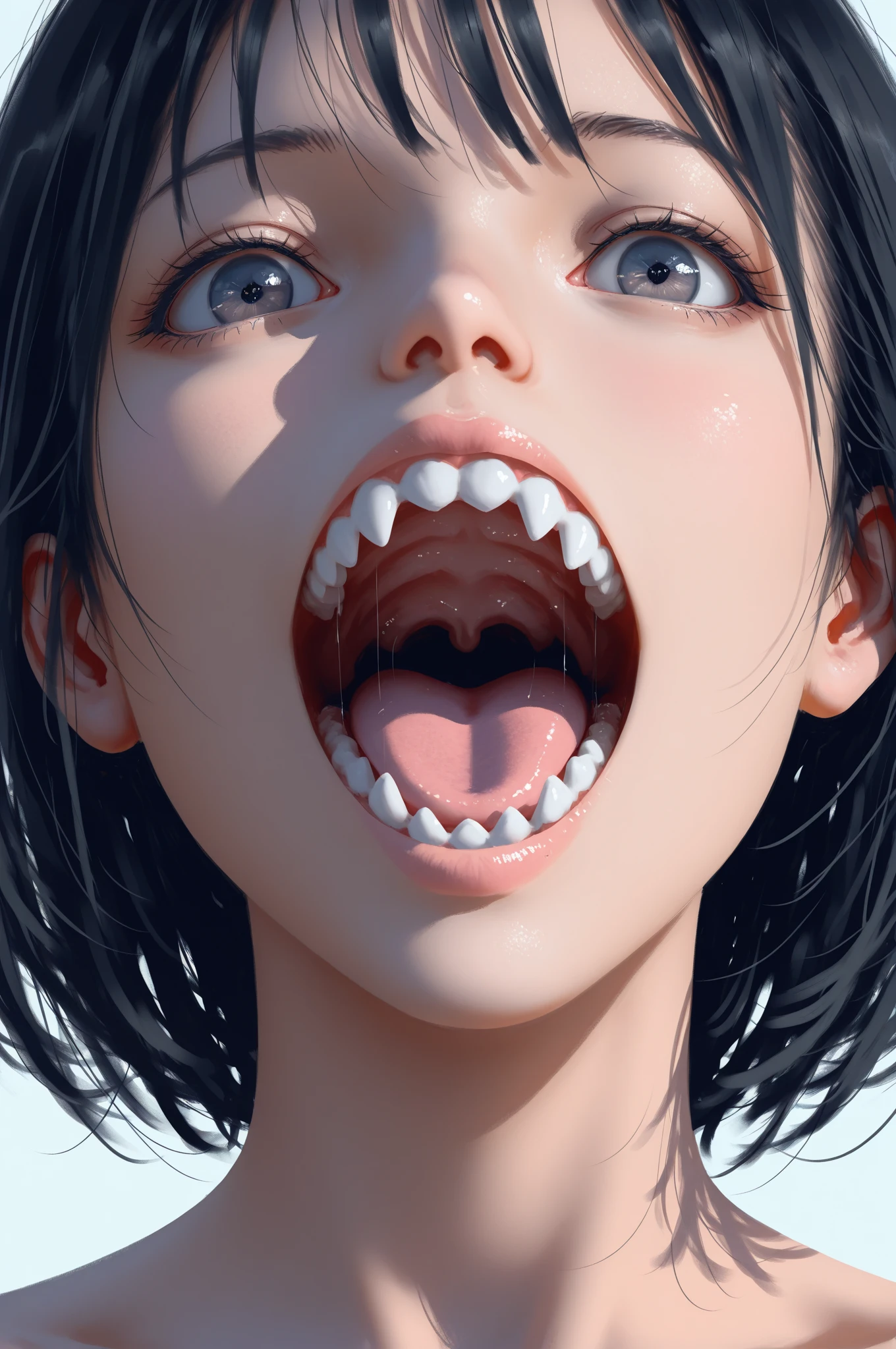 best quality, 8k, 32k, masterpiece, UHD:1.2), highres, (((sharp focus))), ((beautiful detailed uvula)), (((big uvula)))