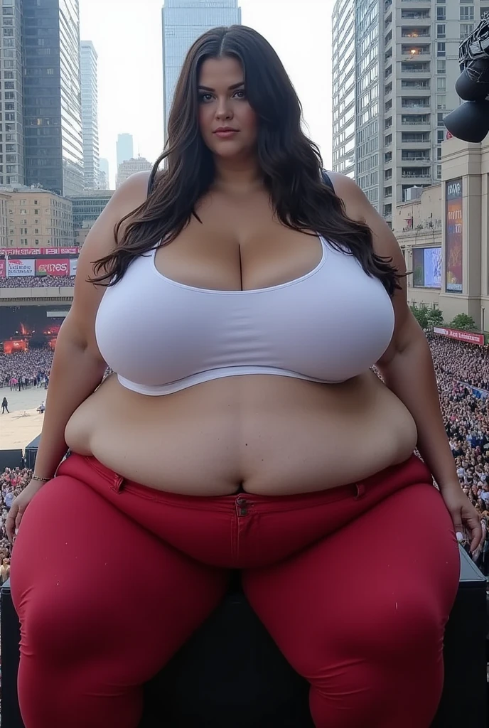 several people are posing for a picture in front of a crowd, profile pic, profile picture, very very low quality picture, having a great time, group photo, with the sun shining on it, hundreds of them, over-shoulder shot, pictured from the shoulders up, karla ortiz, center of picture, wearing an orange t shirt, discovered photo, Big tits, huge tits, no clothes, sexy, cute, minimal clothes, thick, bbw, chubby stomach, thick nipples, nipple piercings, large areola, hard nipples, piercing through shirt, nipples hard through shirt, busty, major cleavage, naked, ripping through top, spilling over sides, bra too tight, giant tits, extra wide hips, upper body zoom in, showing off huge tits, fat stomach, see through top, fat bbw, large areola showing, major cleavage, latina, down to stomach, wide hips, sexy, upper body zoom, thick arm, showing off tits, top half only, showing only upper, height difference, down to waist, tall and short girls, belly worship,  worship, touching each other sexy, touch other sexy style, tall and short standing next to each other, two thicc girls different heights, no pants, touching , twerk together, height difference