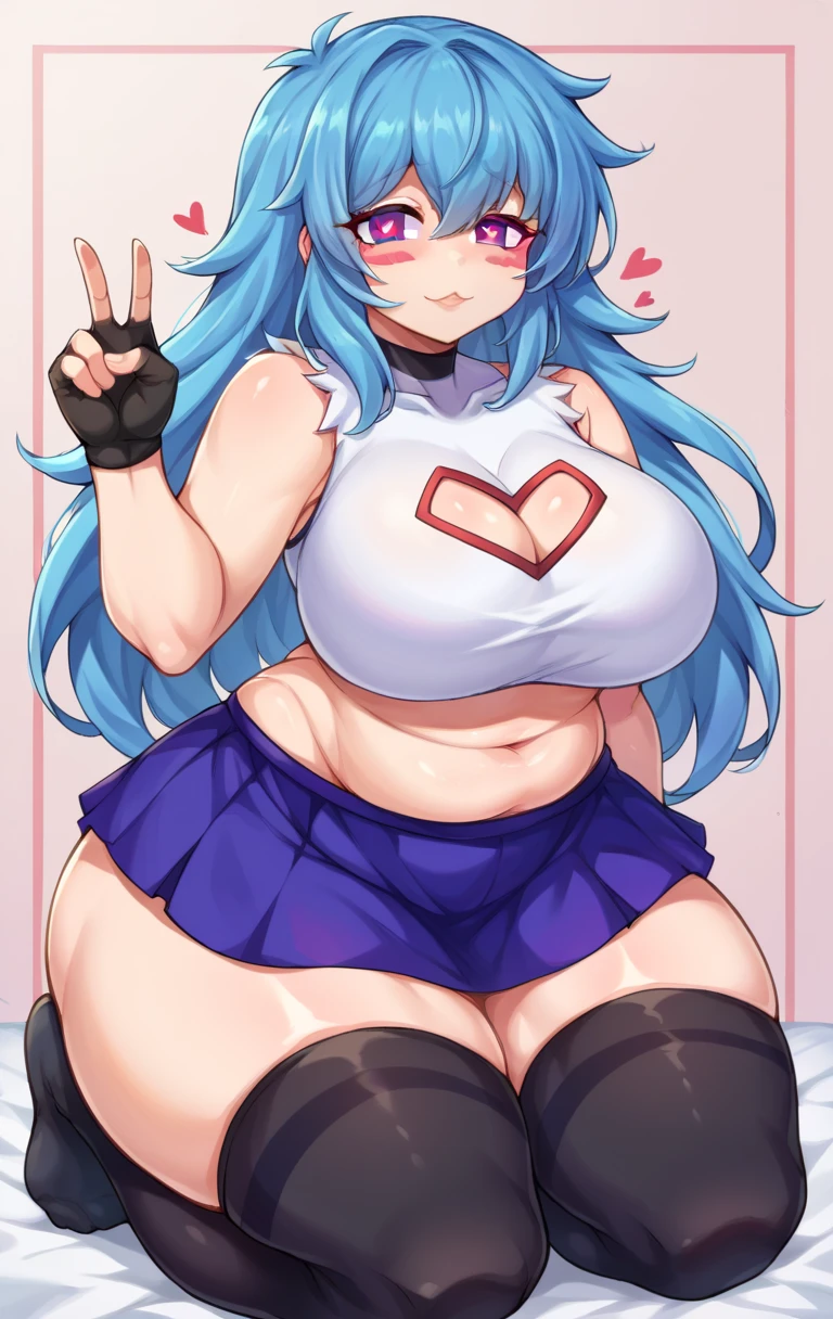 (((Shining armor))), my little pony, beautiful eyes, beautiful, (((panties on floor with print))), (((mismatched stockings with heart print))), big perky butt, skirt, (voluptuous big breasts), bra with print, seductive face, (((парнокопытные))), (((front view)), on knees:1.3, tongue out, shy, blush, looking to camera