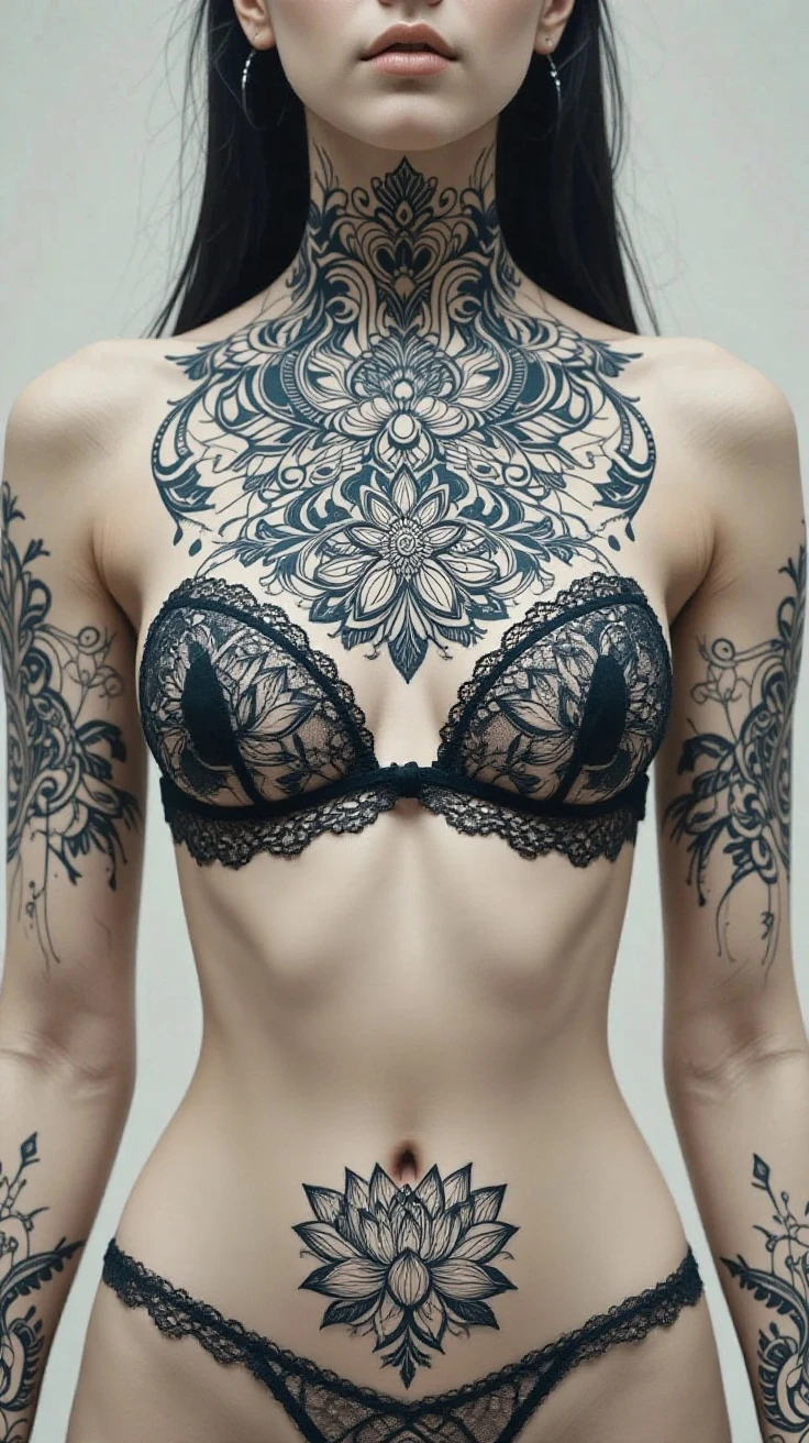 best quality, hyperdetailed photography:1.2), beautiful lady,, soft light, massive perfect snoopy breast,head and breast portrait, cover, (detailed beautiful face, detail skin texture, ultra-detailed body:1.1) sexy vampire girl,, ((flower tattoo)),,, white robe 