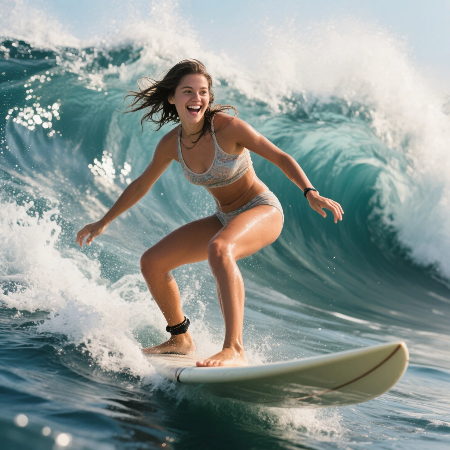 (ZoomedOut:1.28, Wide-shot) ZoomLayer (Epic photo of surfer magazine:1.37). (Full of Water, Everything Wetted:1.4) WetHair (extremely detailed Cute Girl)(SparklingHighlights:1.28), Dynamic Joyful Expressions LifeLike Rendering (ManoErina:1.0) . Overflowing Gigantic Sideboob (Clearly Visible Beautiful Breast to Buttocks Line) Tiny and Roundly Butt, Detailed wet clothing texture, (Sloppy Surfboard:-1.2) Riding on waves, Sparkling water, TyndallEffect(Starry Water Particles:1.32), Whole Body proportions and all limbs are anatomically accurate