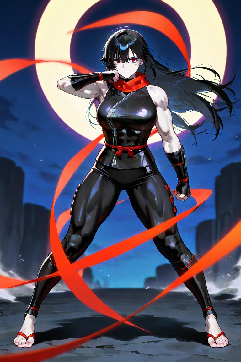 ultra-detailed, Explicit, Beautiful body, Beautiful Nose, Beautiful character design, perfect eyes, perfect face, ultra highres, 4K, beautiful legs, perfect legs, Nice hands, Perfect hand, Masterpiece, Best Quality, Highly detailed, illustration, absurdres, street fighter, doll suit, shadaloo doll, dollsuit, 1girl, Solo, expressionless, blank eyes, looking at viewer, red gloves, emotionless, black latex, corrution, mind control, female combatant, full body, hypnotized, unhappy trance, full body suit, ribbed bodysuit, both arms at side, stand up straight, obey, perfect female body, extremely glossy latex, hypnosis, hypnoLora, empty eyes, Mind control device, poses, brainwashed, submissive_pose, Slave, hat, necktie, stand up straight, standing, standing at attention, belt, latex, garter belt, thighhighs, Fighting stance, garter belt, No face, kate, shadow house, black face, shadows, silhouette, dark silhouette, long hair, hair flower