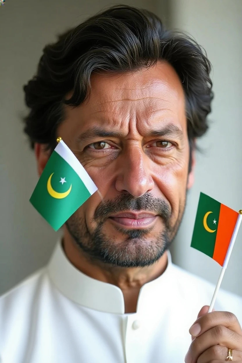 Pakistani man holds Hungarian and pakistani flag