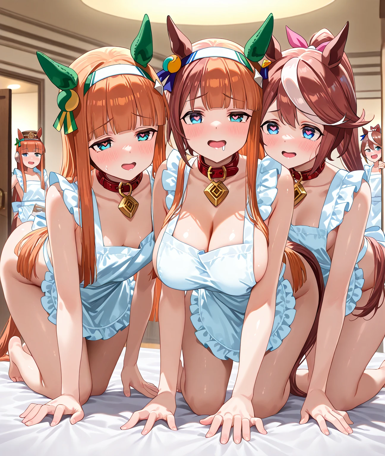 harems、Multiple girls are depicted、Colossal tits、top-quality、masterpiece、超A high resolution、long、Beautiful girls、smil、Excellent style、(((Completely naked body)))、Slightly open mouth,Panting face、embarrassed from、eye closed、Teary-eyed、(((Large open legs)))、