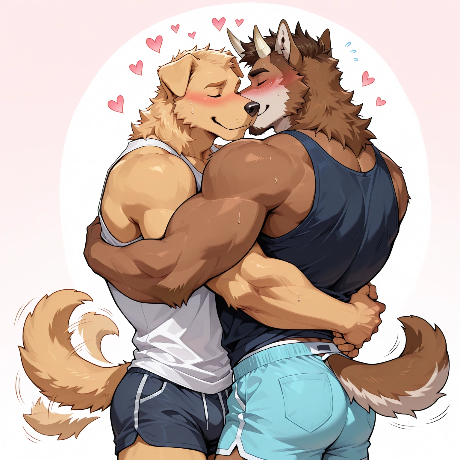 Musclechub, Chubby , male , furry, fluffy, salivating , wet,  kissing , Hug , climaxing face , clothes, wet clothes,
(Extremely Romantic atmosphere, masterpiece) , naked, no clothes, hairy chest, fluffy body, body hair,  sweating, bedroom, dark, night time,  desk lamp on, warm lighting, anthro bear And anthro wolf, male, gay, naked, orgasm, hard penis exposed, making out, by darkgem , by hyaku,