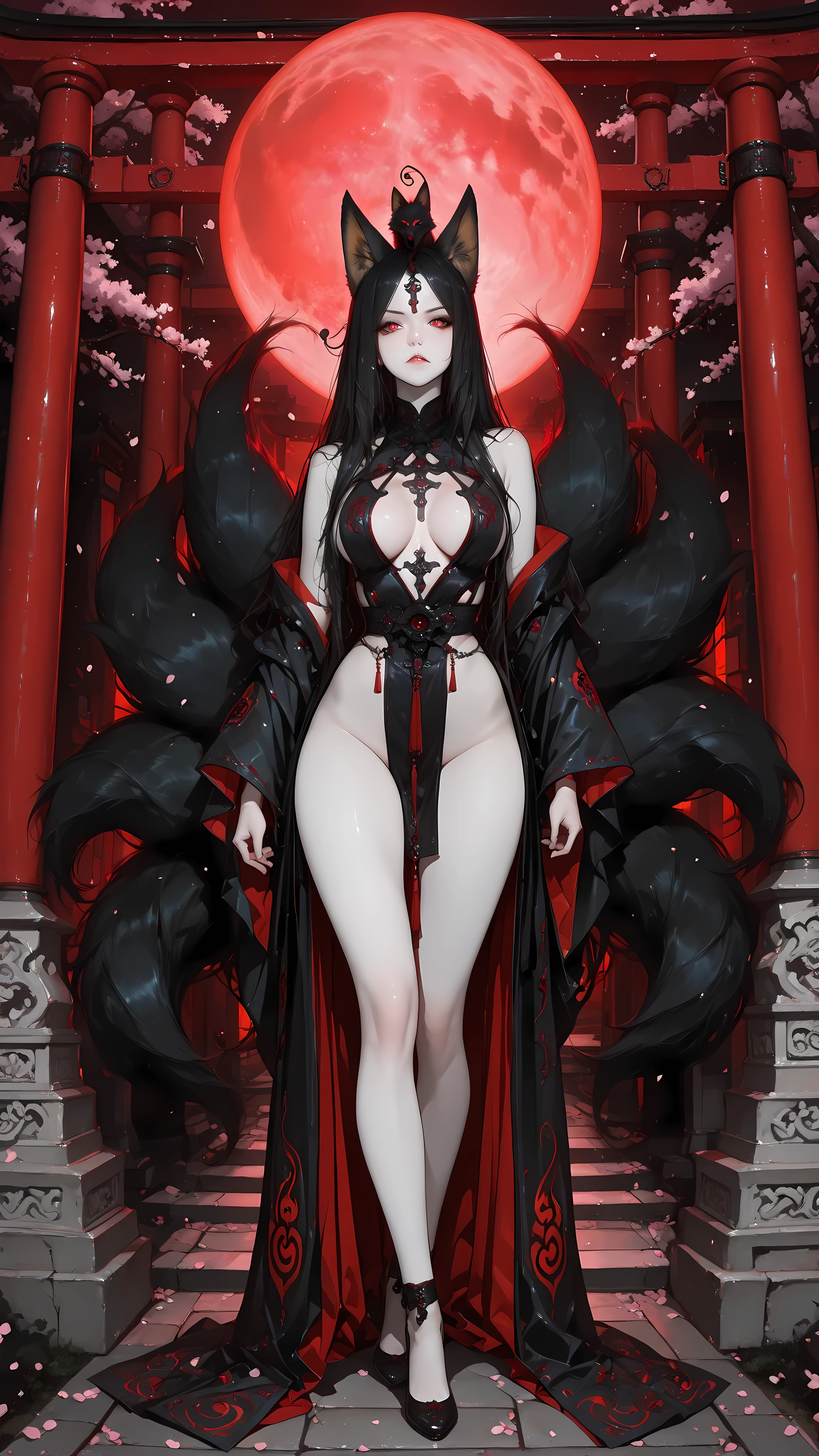 (Exquisite eyes),(Clear and beautiful eyes:1.61),masterpiece, 1 young girl,(Black clothes and some red gems), Black long hair, (She has a huge red gem on her chest), Good Hand,((The Havoc of StarCraft)),full-body shot,Fighting Stance,(Red Eyes:1.466),short and small,(Very big breasts:1.35),(Pretty Face),(full-body shot:1.33),Beautiful hands