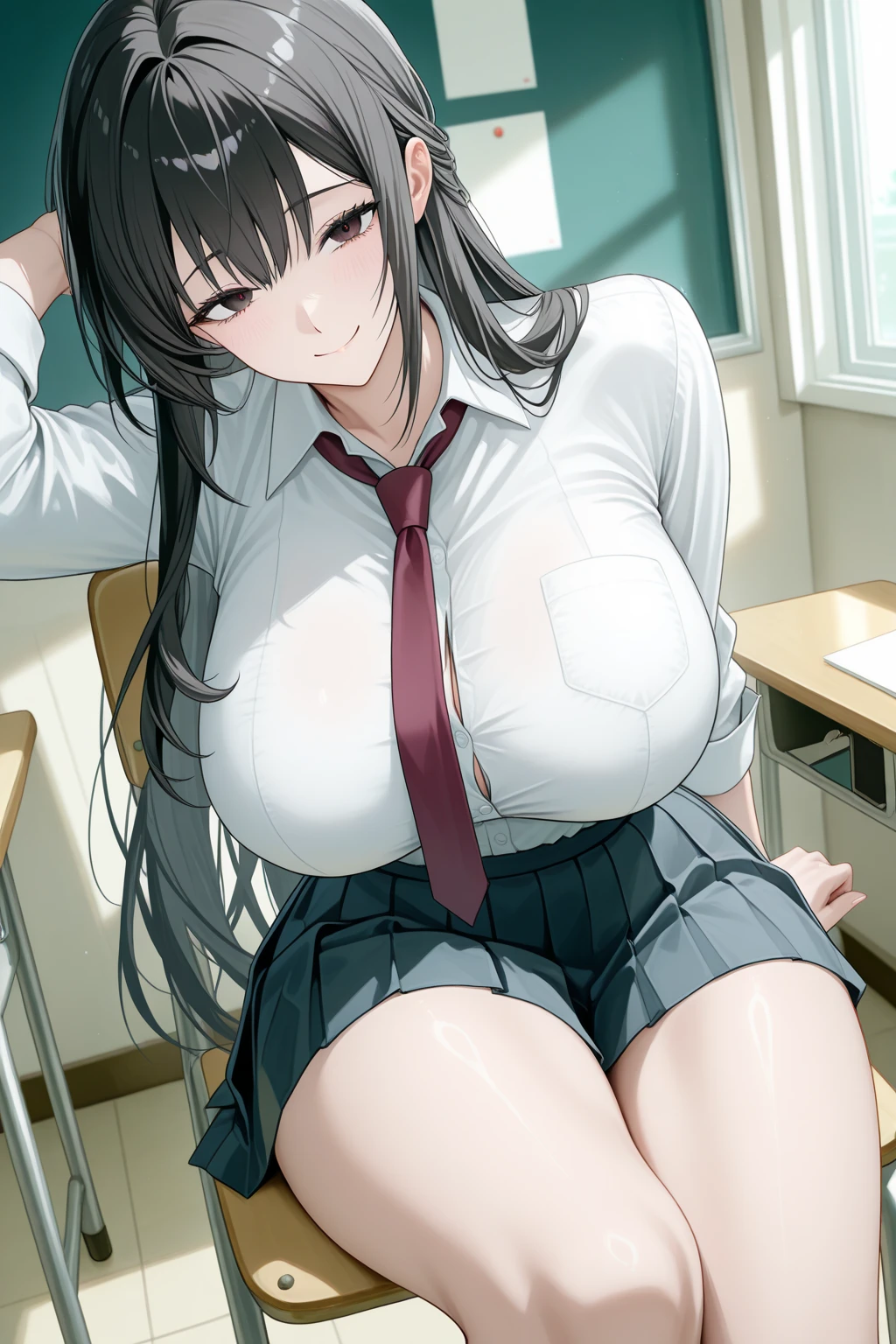 (hews art style:0.7), (hero neisan art style:0.7), score_9, score_8_up, score_7_up, score_6_up, uncensored, atago_\(azur_lane\), black hair, kemonomimi, bangs, long hair, brown eyes, mole_under_eye, BREAK (masterpiece:1.2), best quality, high resolution, (beautiful detailed eyes:1.3), perfect lighting, (perfect hands, perfect anatomy), large breasts, sagging breasts, 1girl, breasts, penis, multiple boys, nipples, sex, hetero, vaginal, open mouth, group sex, 2boys, spread legs, on table, uncensored, shirt lift, on back, navel, shirt, large breasts, rape, lying, pussy, clothes lift, arms up, tongue, bottomless, table, pov, missionary, white shirt, breasts apart, threesome, mmf threesome, tongue out, kneeling, solo focus, erection, nude, crying, arm grab, teeth, no bra, upper teeth only, torn clothes, wooden floor, dirty, sweating, saliva, precum, excessive pubic hair, shocked, shivering, trembling,