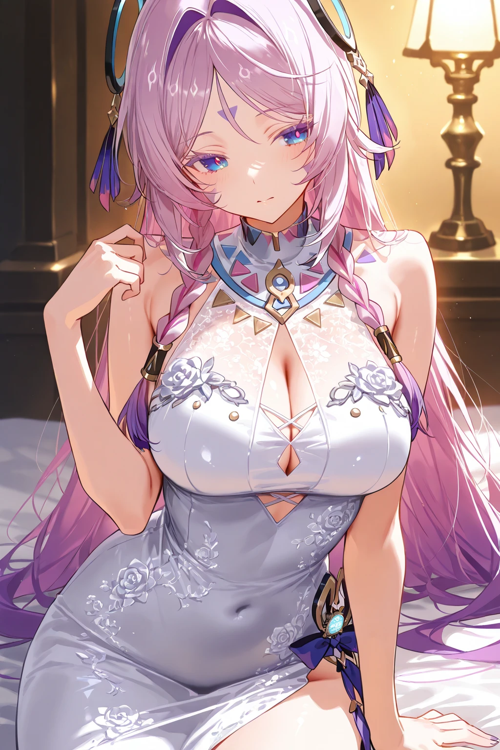 (Masterpiece:1.5), (((High qualityสุด, best quality, High quality))), ((complicated details, very detailed, Crazy details)), height, 32ก, Extremely detailed CG 8K unity wallpaper. ,Group of 5 princesses,(5 young women,many young women), (in the bedroom), Various hair styles, harem, Wearing a white strapless Thai dress....., at night, detailed face, big breasts, short skirt, mule, Sleeveless , Show your armpits, at night, starry at night, (((2 young women))),big breasts,Show your breasts,The cracks are clear....,((big tits))，(pubic bone), rift, visible chest, Show your breastsของคุณ, open chest,((bare breast:1.37)), I see bulging nipples.,(((large areolae:1.4,pink,The nipples are clearly visible......))),