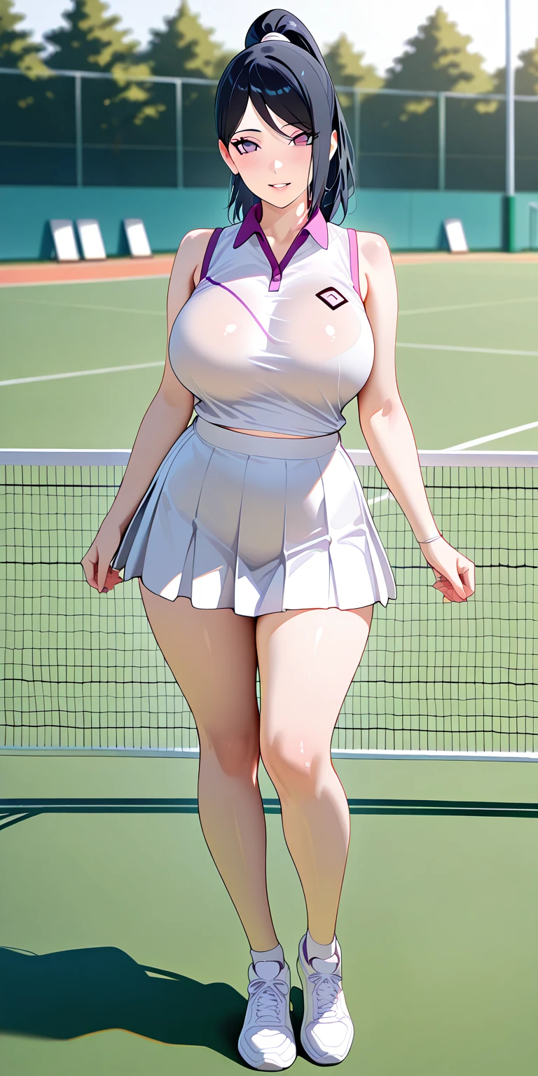 a close up of a woman in a tennis outfit on a tennis court, playing tennis, thicc, serena malyon, very realistic, realistic cartoon, widest hips, large hips, large thighs, very very realistic, really realistic, wide hips, inspired by Ion Andreescu, a girl playing tennis, thick thighs, tennis wear, realistic rackets