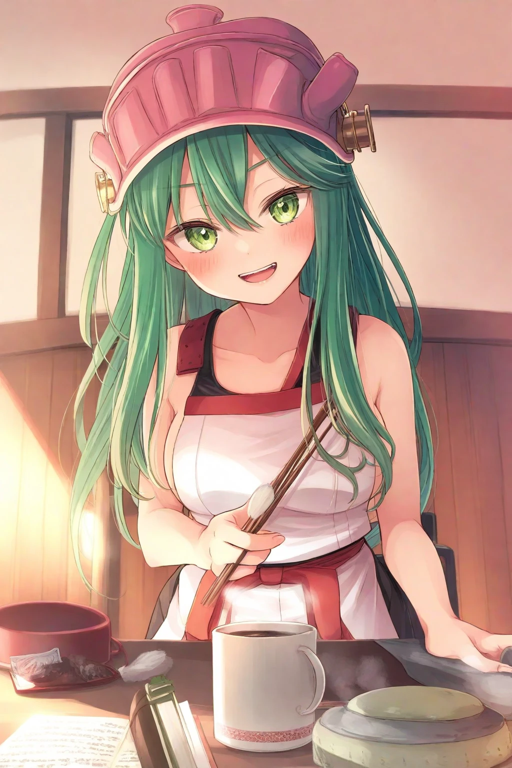 Light green iro hair a pirate banya kitchen knife 年轻 Naughty Poses cute little tits out friendly