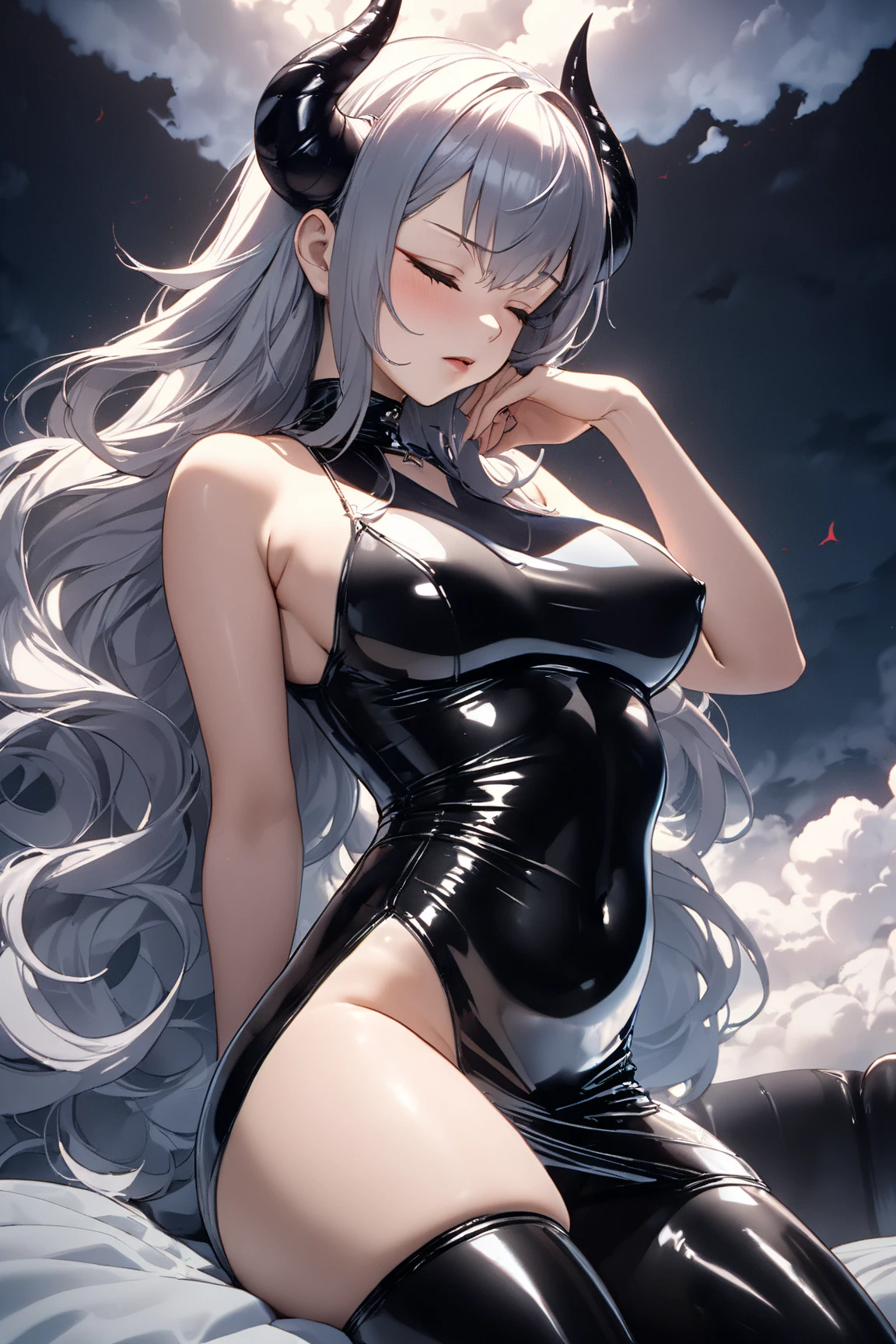 (1girl), red eyes, mature, mole onder eye,white hair, pigtails,  long hair,, x ornament, big lips, pretty lips, ((gyaru)), gyaru hairstyle,good hips and long legs, hourglass shape, pretty face with arms and legs, 2 4 year old female model, sporty, photo of slim girl model, sexy, sexy clothing, showing ass, moon, moonlight, stars