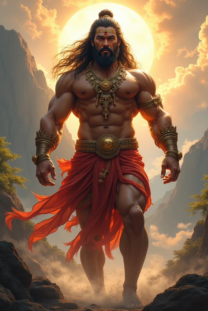 Lord Shiva with Muscles in realistic