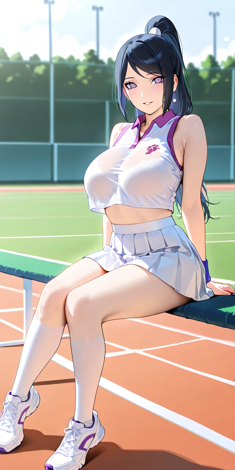 (Highest quality, masterpiece:), Ultra-high resolution, Two women in gym clothes standing side by side, night, inside big stadium track field, Japanese Model, Young and beautiful gravure idol, Squat, Spread your legs:1.3, tight, Wear gym wear, High Leg, Huge breasts, tight, bangs, Wavy long hair, ponytail, Earrings, beauty, Victory smile, Mature Woman, Please face forward and look at the camera,
