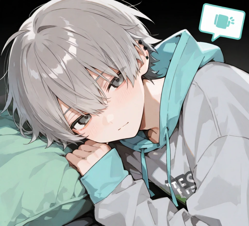 male性　male　Receiving face　short　Very short antennae　Short Hair　I hate it　It's happening　Constraints　handcuffs　Blonde　Orange Eyes　hoodie　Lying down　bed　Whimpering　I hate it　One person　One person　One personだけ　one-shot　Masturbation　Embarrassed