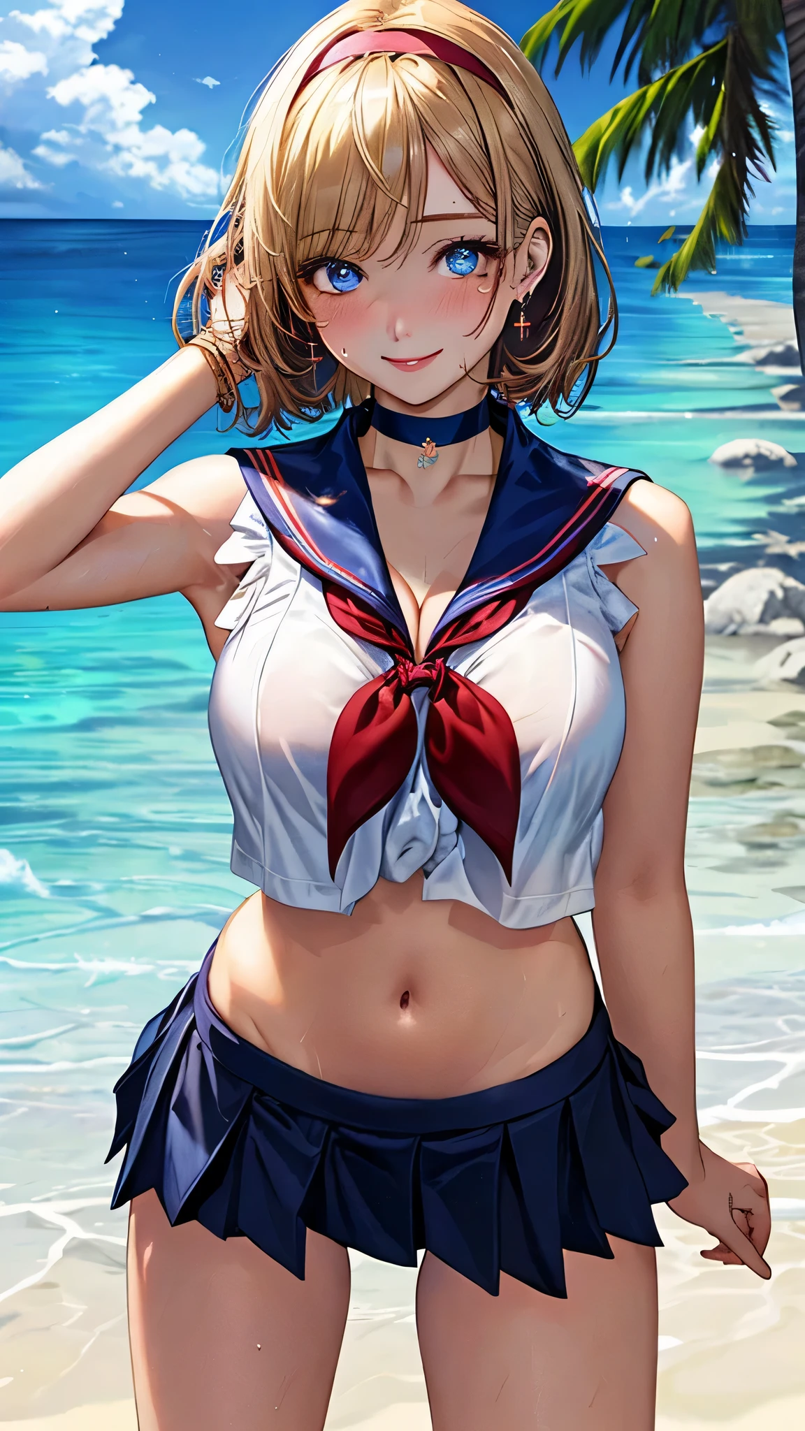 Asuka Honda、明日香、ASKA120%、Blue Hair、Bobcut、Dark Eyes、Yellow ribbon on the head、White Sailor Suit、A large yellow ribbon on the chest、Blue Skirt、Defeated、Captive、Detained、Crucified on the Cross、Chain bondage、He is tied up with his arms spread wide、Disheveled Sailor Uniform、Torn sailor suit、Torn Skirt、Exposed skin、Pants exposure、Bra Exposure、、My skirt got torn、Showing off、Nipple erection、Estrus、Ahegao、Scared、Feeling embarrassed、blush、Ahegao、Acme Face、Explosive Chemicals、(((SFW、sound、Highest quality、first-clasasterpiece、Normal body、8k、Detailed face、Ultra-precision、Normal hand、Normal finger、5Finger、Highest)))