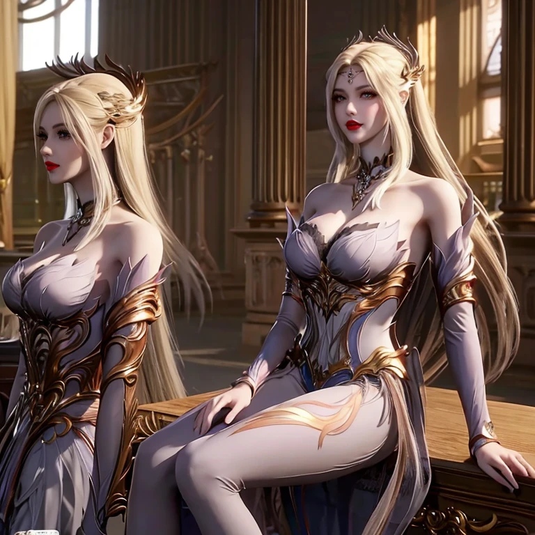 --1 elf girl --elf queen --Big --crown --elven beauty ,, :: --2 garotas demonio --guarda costas --maliciosas --sensuais,, ::Etalhes intrincados, perfect features, Dramatic, cinematographic lighting, Highlight lighting, SSAA, smooth rendering, no noise --testp --ar 2:3 --video --no lazy prompts