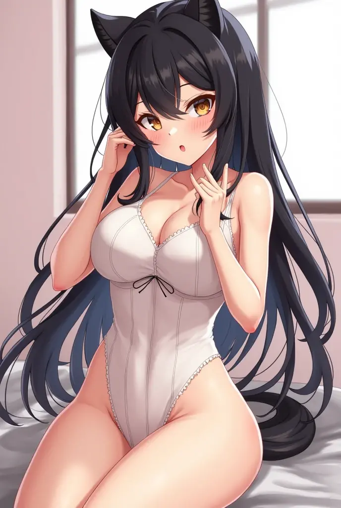 mastute piece,Best Quality,insanely detailed,8k cg,nsfw,
(shoot upper body:1.3),
(1girls:1.3),standing,looking at viewr,body in front,both arms behind back,(leotard、Cat ears、Cat Tail),(bare breasts:1.2),(bare nipples:1.2),
BREAK,
blush,shy,(??????? face),(trembling:1.2),BREAK,(light black hair:1.2),
BREAK,
perfect breasts,perfect teats,(open mouth:0.9),(large breasts:1.2),
(gym)、