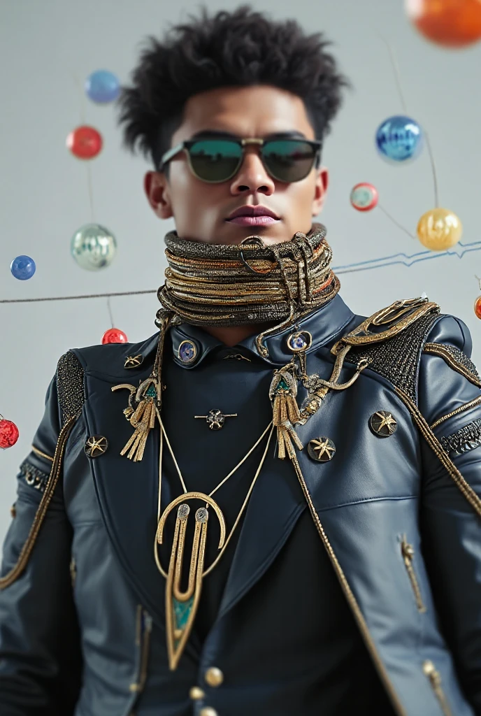 a surreal, high-fashion scene featuring H.R. Giger’s iconic xenomorph, viewed , as a runway model, wearing a beige and brown printed Gucci short set. The xenomorph’s biomechanical body is dark and skeletal, with intricate ribbed exoskeleton plates running down its back. Its elongated, smooth black head tapers menacingly, while biomechanical tubes and sinewy textures ripple across its body, emphasizing the fusion of organic and industrial design.

The xenomorph’s long, barbed tail emerges from its spine, sliding out from a gap in the back of the jacket, and curves around to drape over the shorts, creating a surreal blend of fashion and body horror. The Gucci jacket features a stand-up collar, brown leather patches on the wrists, and is fitted to the xenomorph’s segmented torso. The short jacket and matching monogrammed shorts are adorned with Gucci’s iconic "GG" pattern in shades of beige and brown. A brown leather belt at the waist cinches the look, while the shorts feature leather patches on the upper thigh.

The tail slithers under the jacket and emerges above the shorts, wrapping around the model’s waist and falling over the shorts in a smooth curve, adding to the surreal and otherworldly feel of the scene. The high, patterned Gucci boots with brown panels at the top, front, and heels fit seamlessly over the xenomorph's clawed, digitigrade feet, blending high fashion with its otherworldly .

Setting:
The xenomorph stands in a futuristic spaceship corridor, bathed in cold, sterile lighting. The mechanical textures of the spacecraft contrast sharply with the xenomorph’s sleek, biomechanical form and the refined Gucci outfit. The metallic panels and control systems of the ship’s walls reflect the lights, casting long shadows behind the alien model.

Lighting:
Bright, crisp runway lighting highlights the glossy black exoskeleton of the xenomorph, creating reflections along its smooth, biomechanical body. The Gucci fabric’s monogram print is illuminated, with the brown leather patches and belt providing sharp contrast. The lighting captures the texture of the xenomorph’s tail as it emerges from beneath the jacket, curving over the shorts, and casts subtle shadows across its form.

Pose:
The xenomorph stands tall, its back facing the viewer, with the tail elegantly coiled under the jacket, appearing just above the shorts, and extending behind the creature. One clawed hand rests confidently on its hip, accentuating the fitted Gucci jacket. The xenomorph’s head is slightly turned to one side, exuding an air of both menace and avant-garde elegance. The tail’s placement adds a unique and surreal element to the fashion scene, creating a dramatic fusion of luxury fashion and sci-fi horror.

