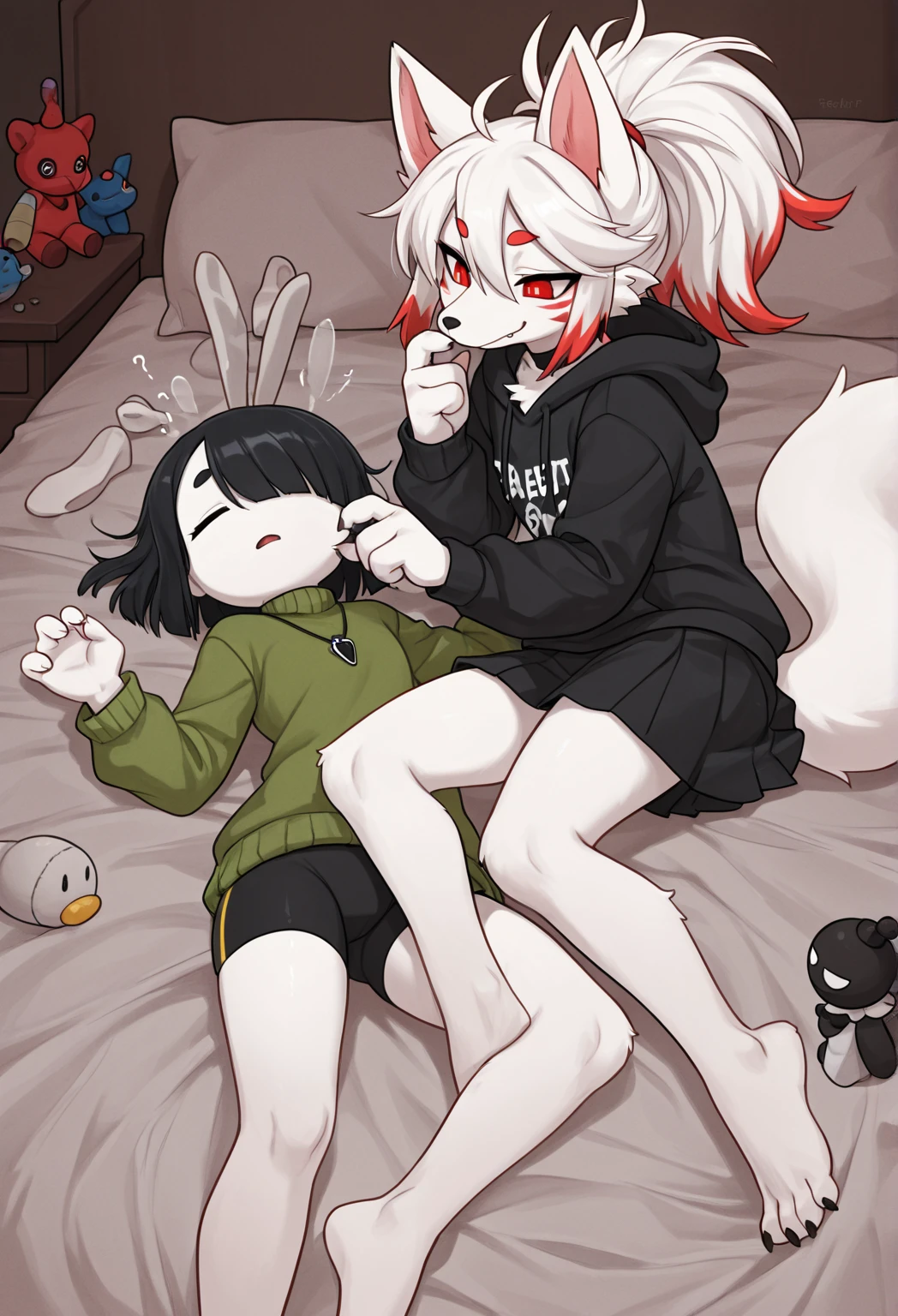 A shota cat have colour dark brow fur with red eyes, wear glasses a bit show small dick with uncomfortable face and scare because pay the price of losing with a dealer old man by sex