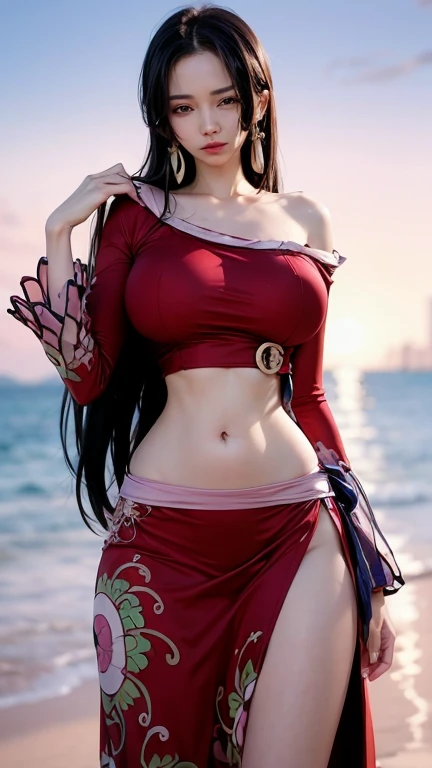 Italian girl 25 years old, truly gigantic breasts, very long black hair, arms tied with ropes to a menir, black skirt, torn blouse containing the breasts, druidic circle forest
