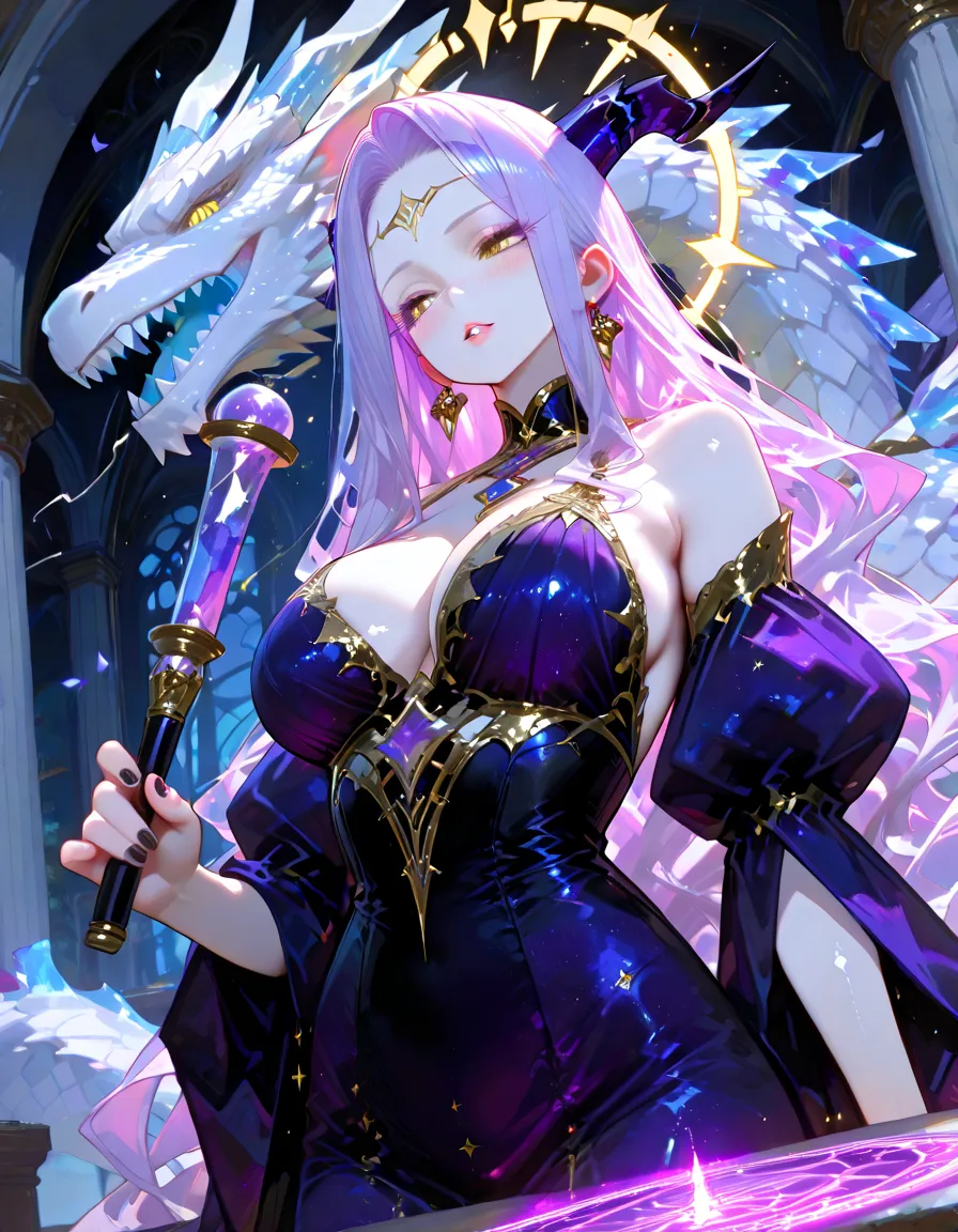 (8K, masutepiece, Highest Quality, Best Quality, Official art, Breathtaking beauty and aesthetics, A highly detailed, The best masterpiece in history that exceeds limits, Breathtaking and beautiful lighting:1.2), (1 Girl, solo), (sixteen years old), (beautiful detailed face), (shiny white skin), (Beautiful big bust, cleavage:1.2), (thighs), (beautiful detailed pink twin tails hair, bangs:1.3), BREAK, (Beautiful detailed Luxurious black drees, Beautiful detailed black See-through intricate, cute black ribbon, silver thread), (Beautiful Luxurious Diamonds Tiara), (happy smile:1.2), (Attractive, Look at the camera, cute pose), breathtaking scenery, BREAK, (ultra detailed realistic Beautiful purple lightning, night sky:1.2), (Beautiful detailed fantastic mysterious big scythe:1.2),