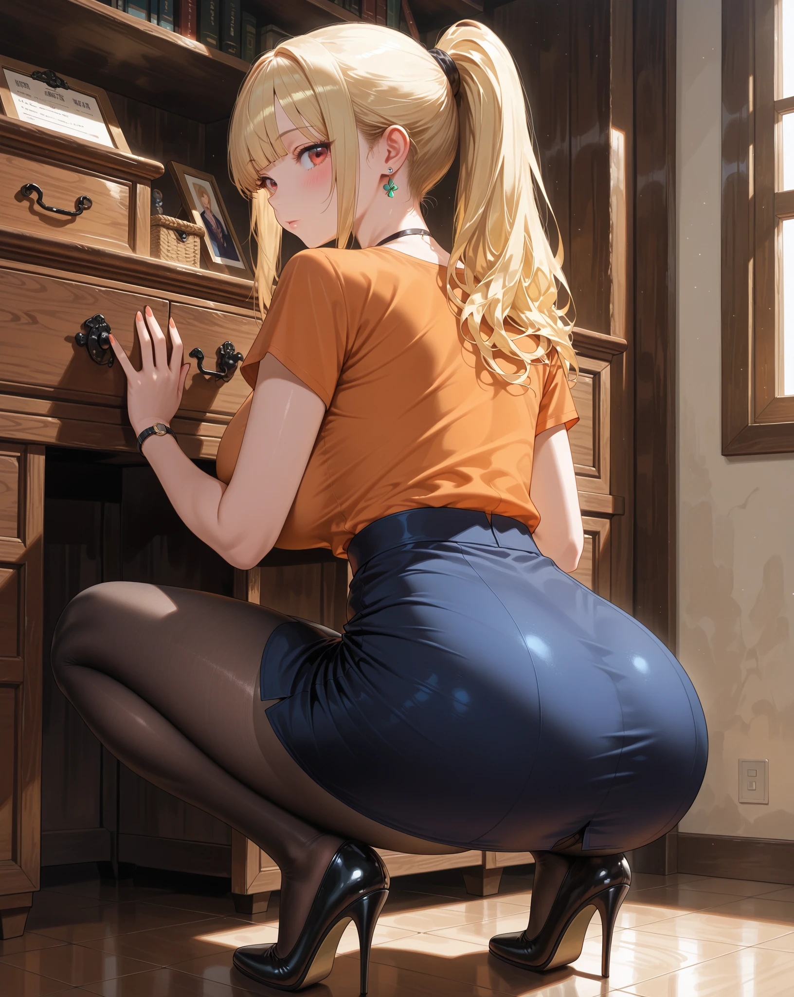 Blushing, thicker ass