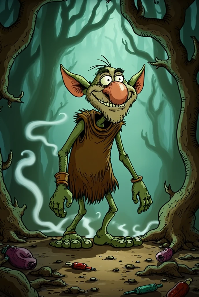 famous artwork by (asher brown durand:1.2) and (dermot power:1.2) and (julie baroh:1.3) and (warren mahy:1.1), detailed expressive eyes, fantasy style, the long-nosed puddleblortzer, a gigantic jungle-dwelling creature, often donning a wizard's hat and perpetually grinning, blunderworbles along a vassled path in the dense forest of gnarled moss-covered flarbifying snickerwhirl, unfazed by the dangerously konflagranting clouds above on his home planet zofflebob vi
RAW photo, realistic texture, extremely detailed, absurdres, sharp focus, volumetric lighting, subsurface scattering