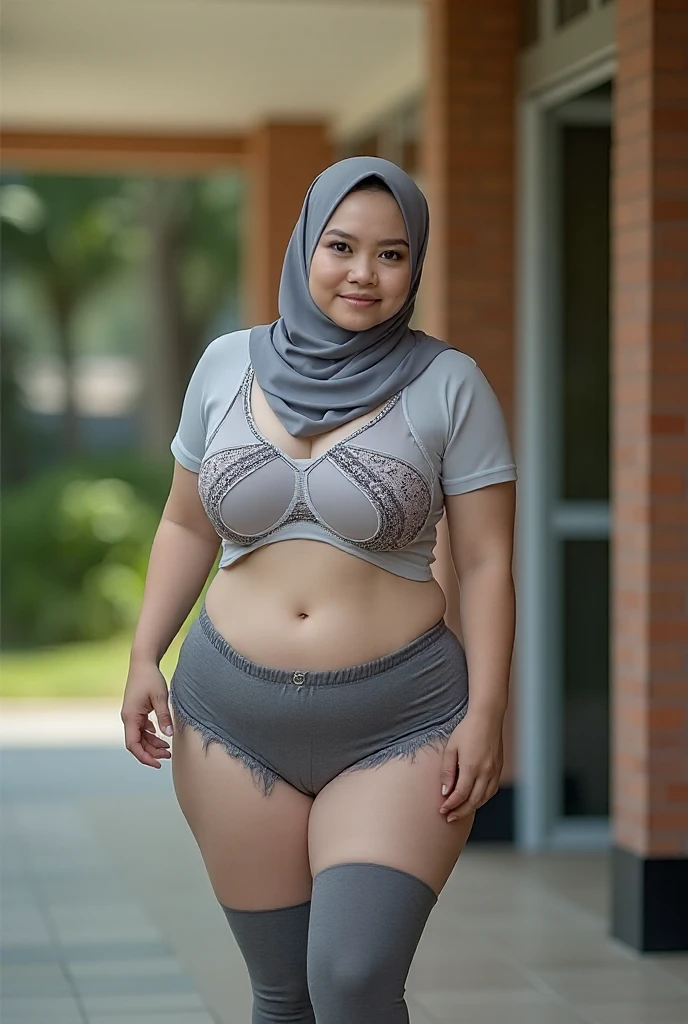 Plump woman. Indian woman. Hijab
