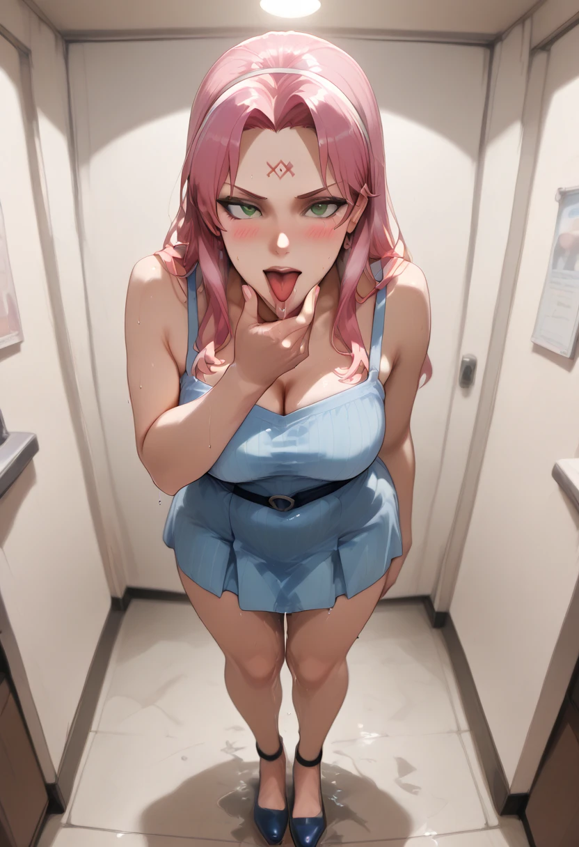 nino,nsfw,vaginal,sex,nude,embarrassed,sulking,Bathroom,looking at viewer